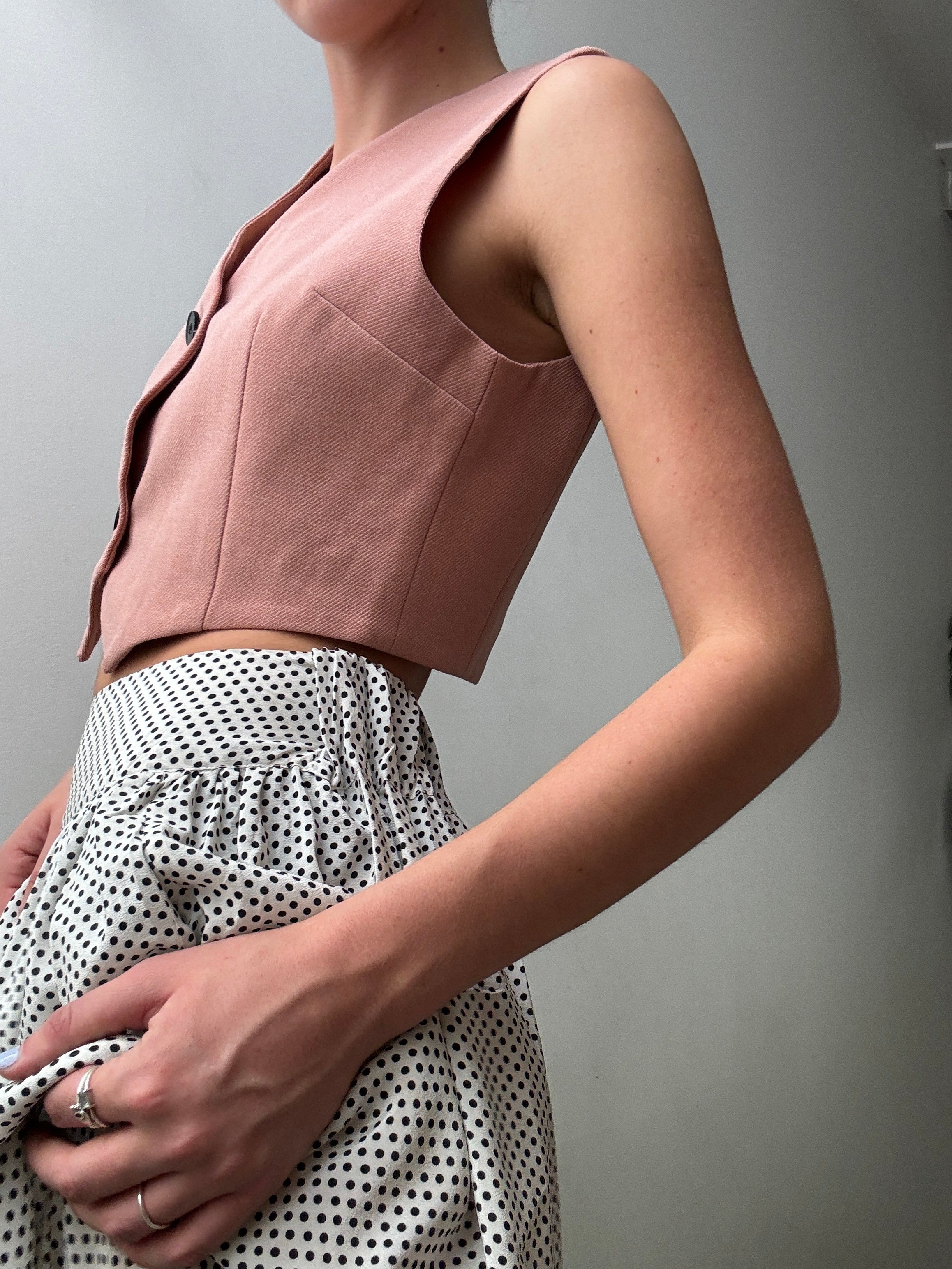 Keep Studio Peach Cropped Vest | Vests