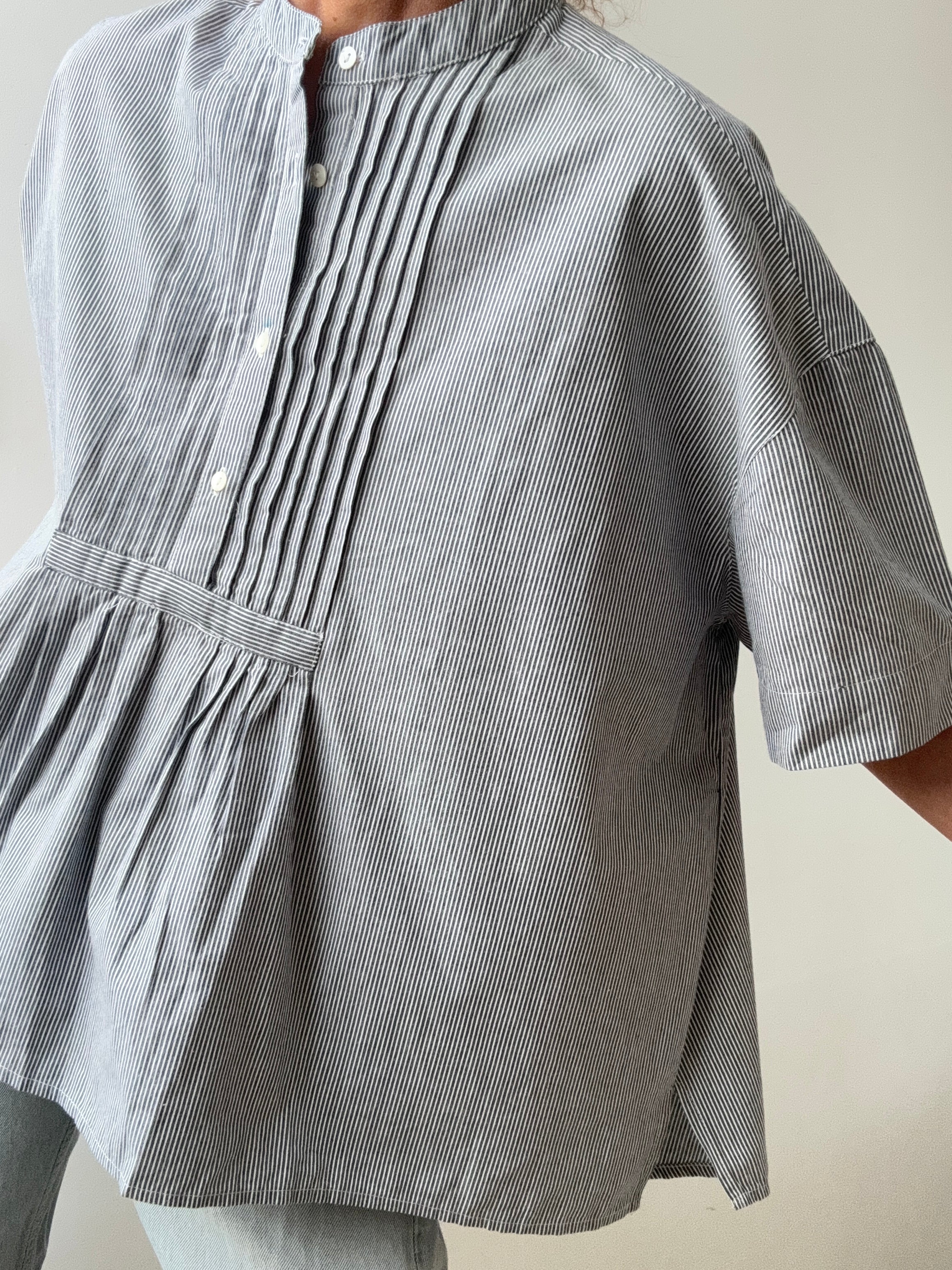 Jodhpur Jay Navy Striped Blouse | Shirts