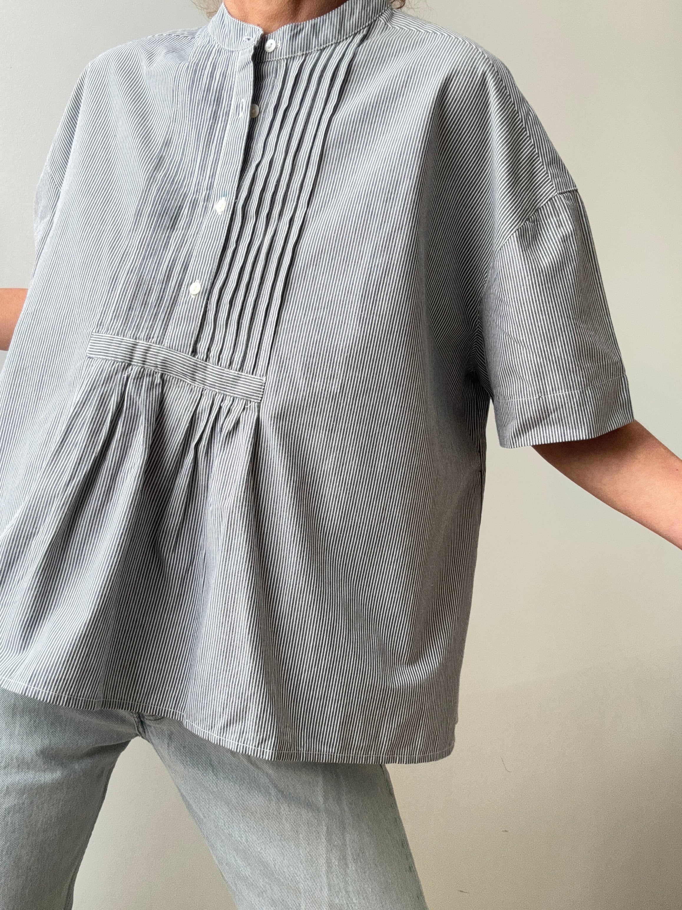 Jodhpur Jay Navy Striped Blouse | Shirts