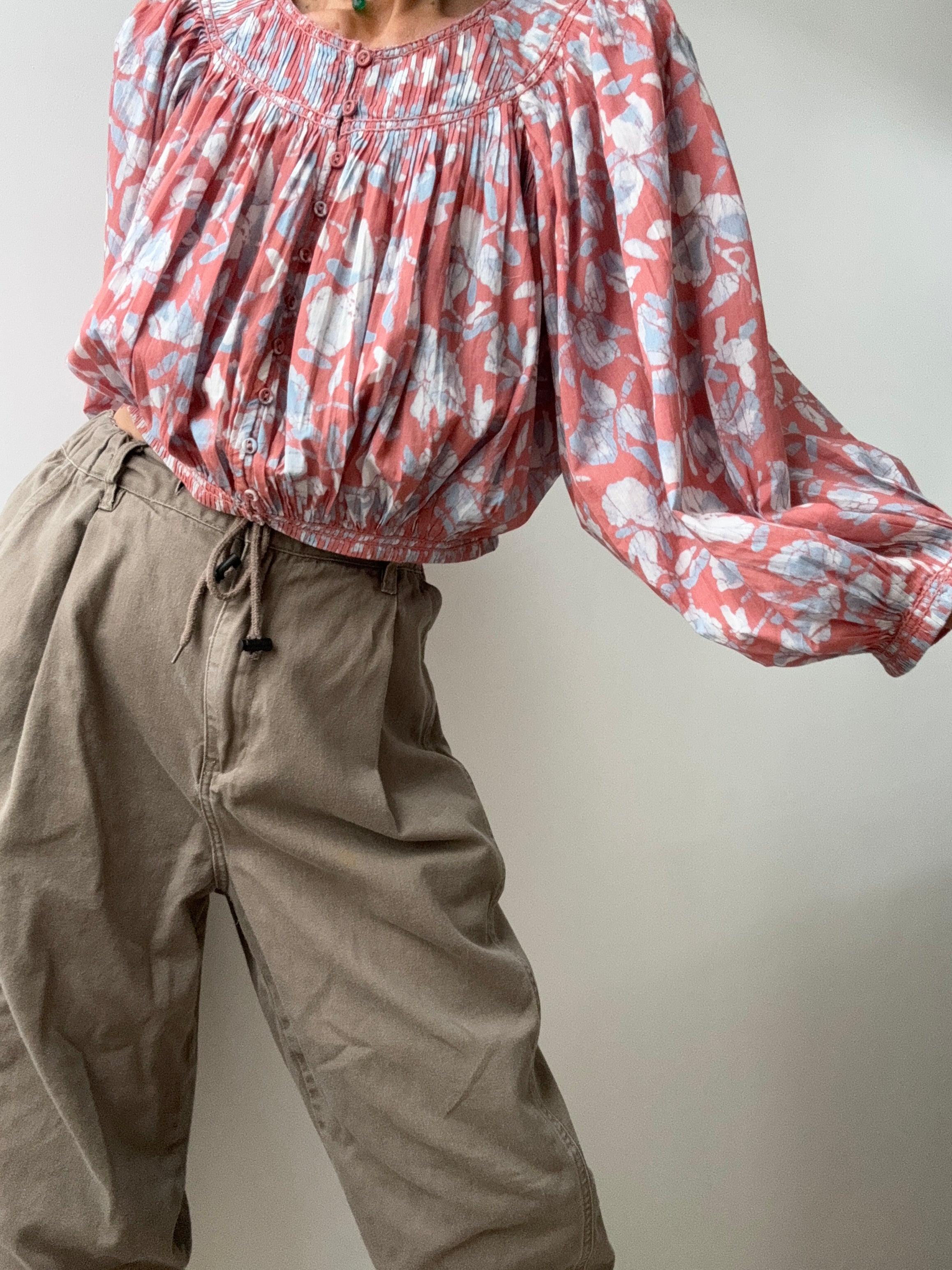 Joie Cropped Please Blouse Terracotta | Tops