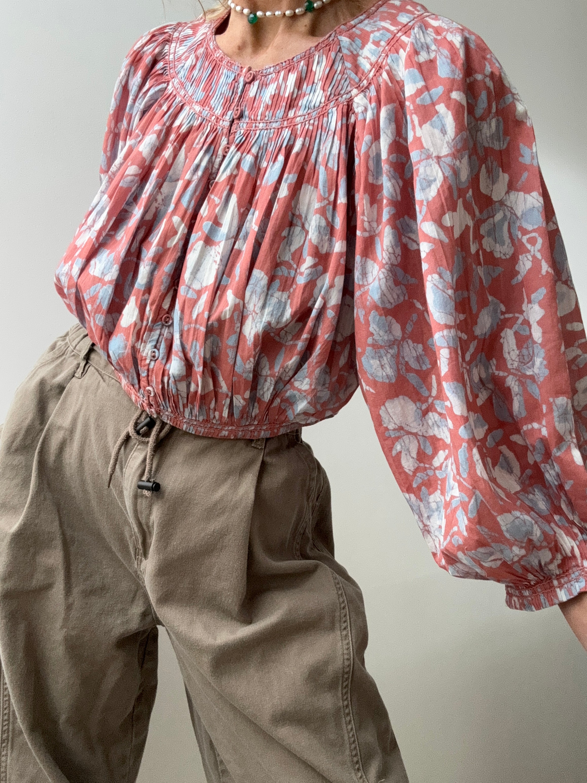Joie Cropped Please Blouse Terracotta | Tops