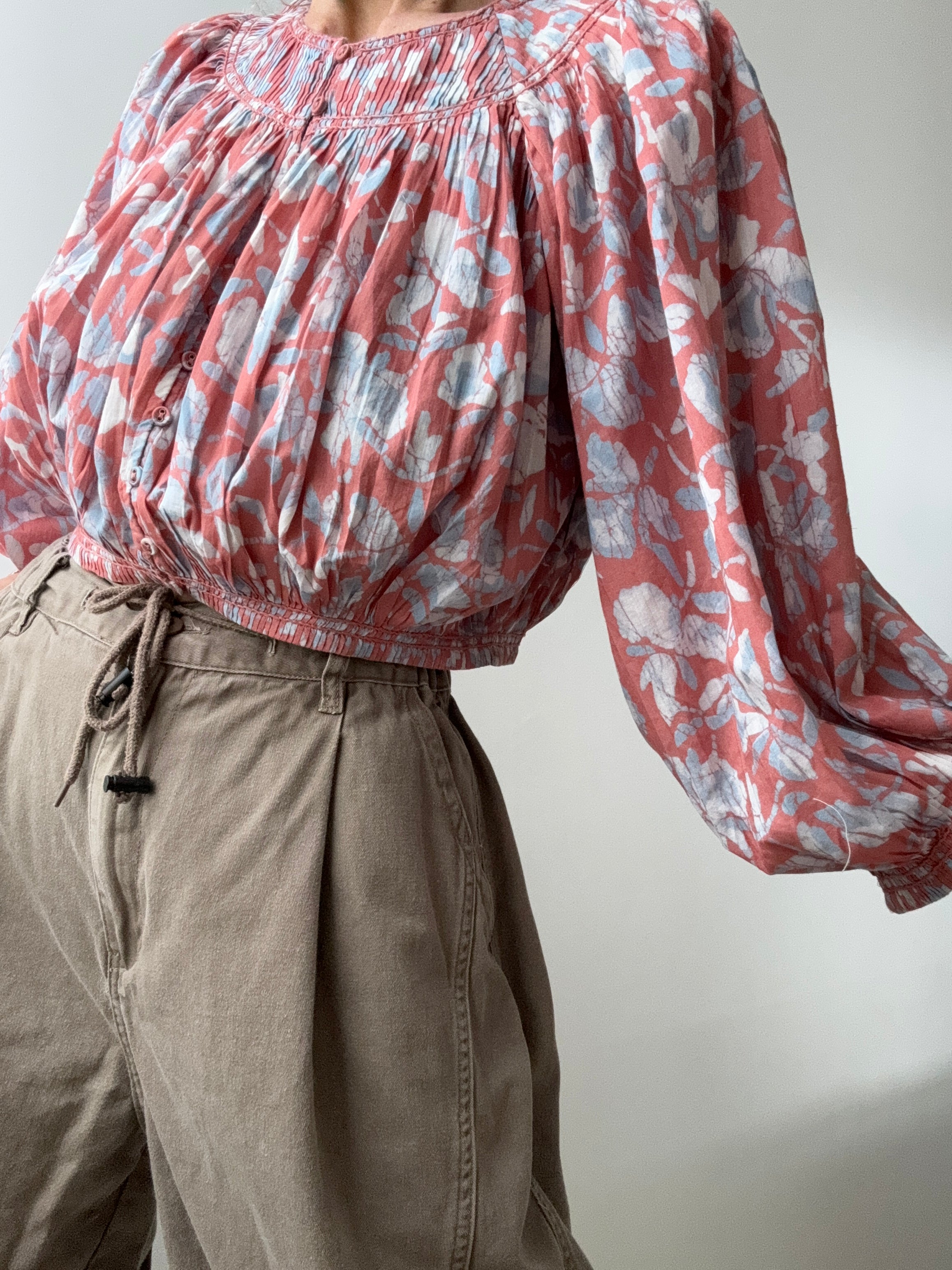 Joie Cropped Please Blouse Terracotta | Tops