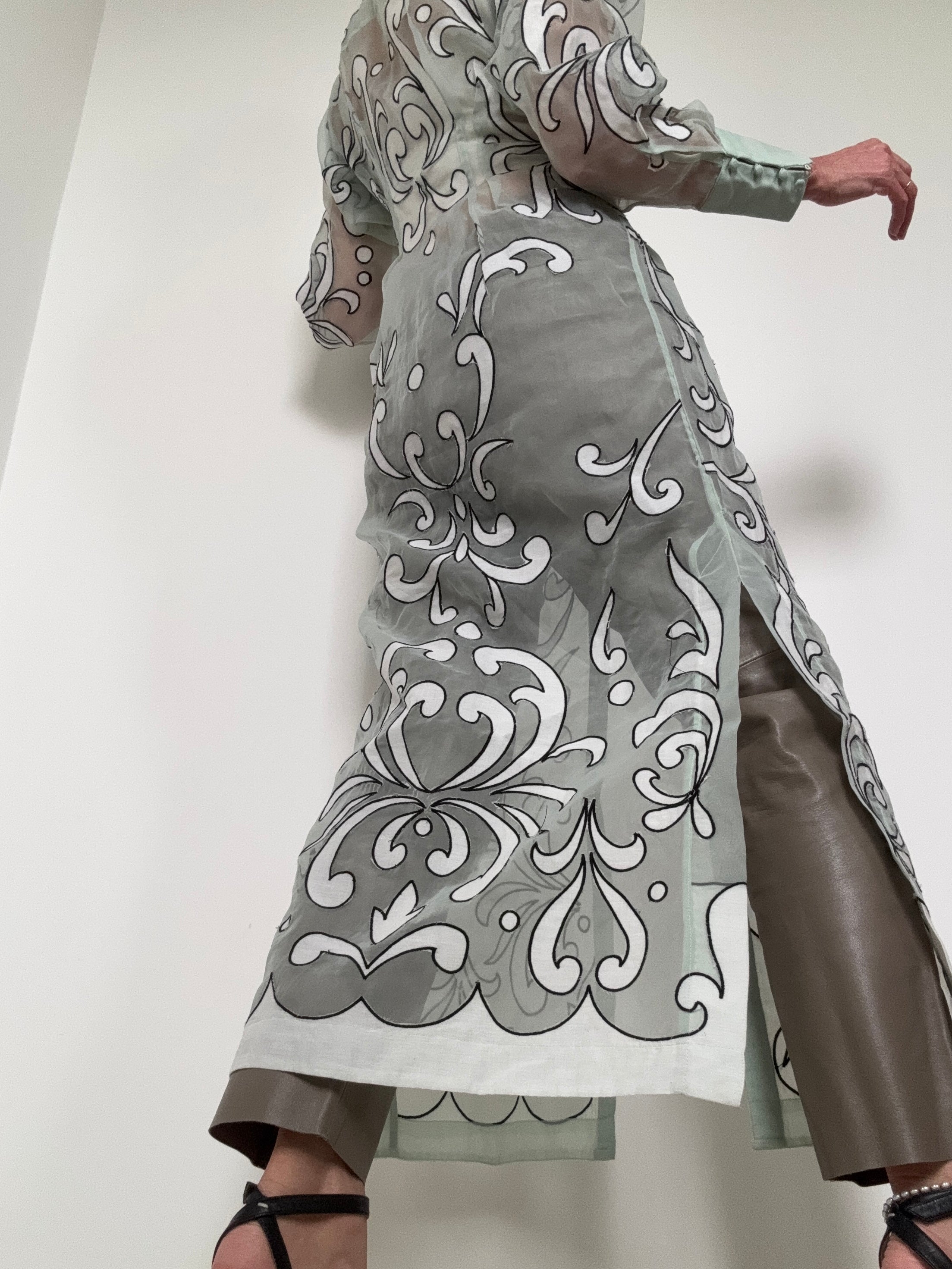 Karen Millen Dresses Applique Foam Button Through Dress