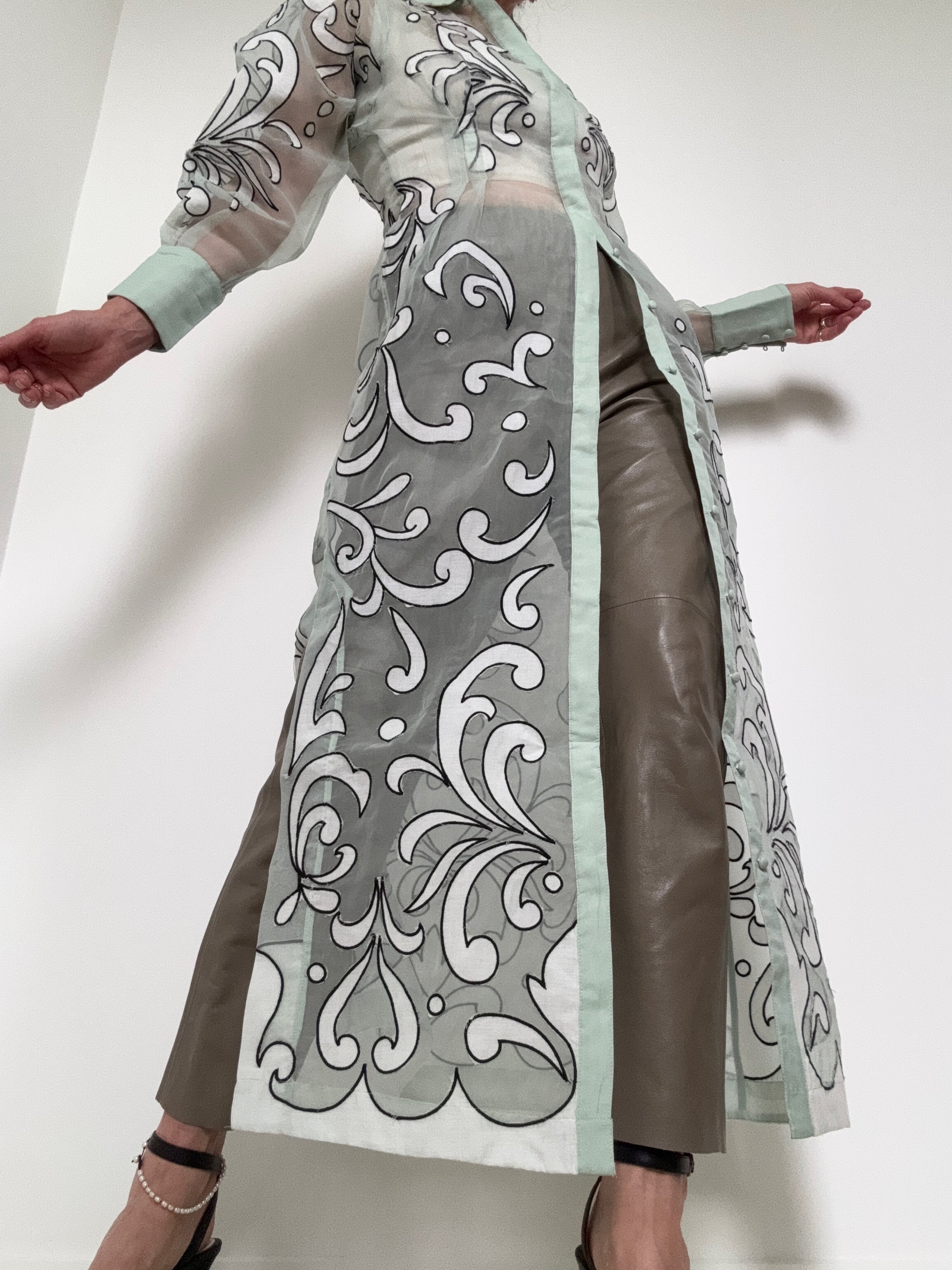 Karen Millen Dresses Applique Foam Button Through Dress