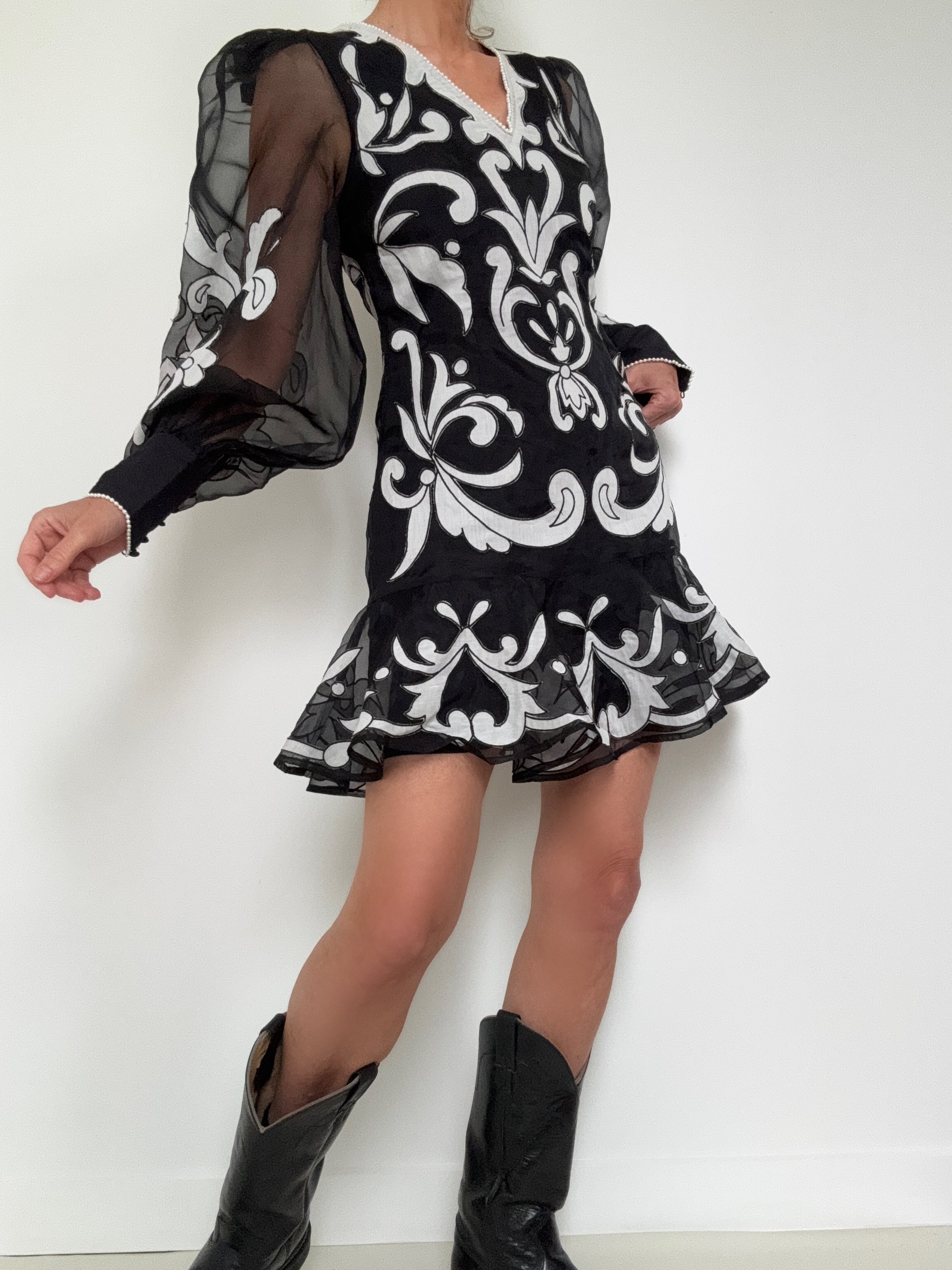 Karen Millen Dresses UK 10/ EU 38 Organdie Buttoned Woven Mini Dress