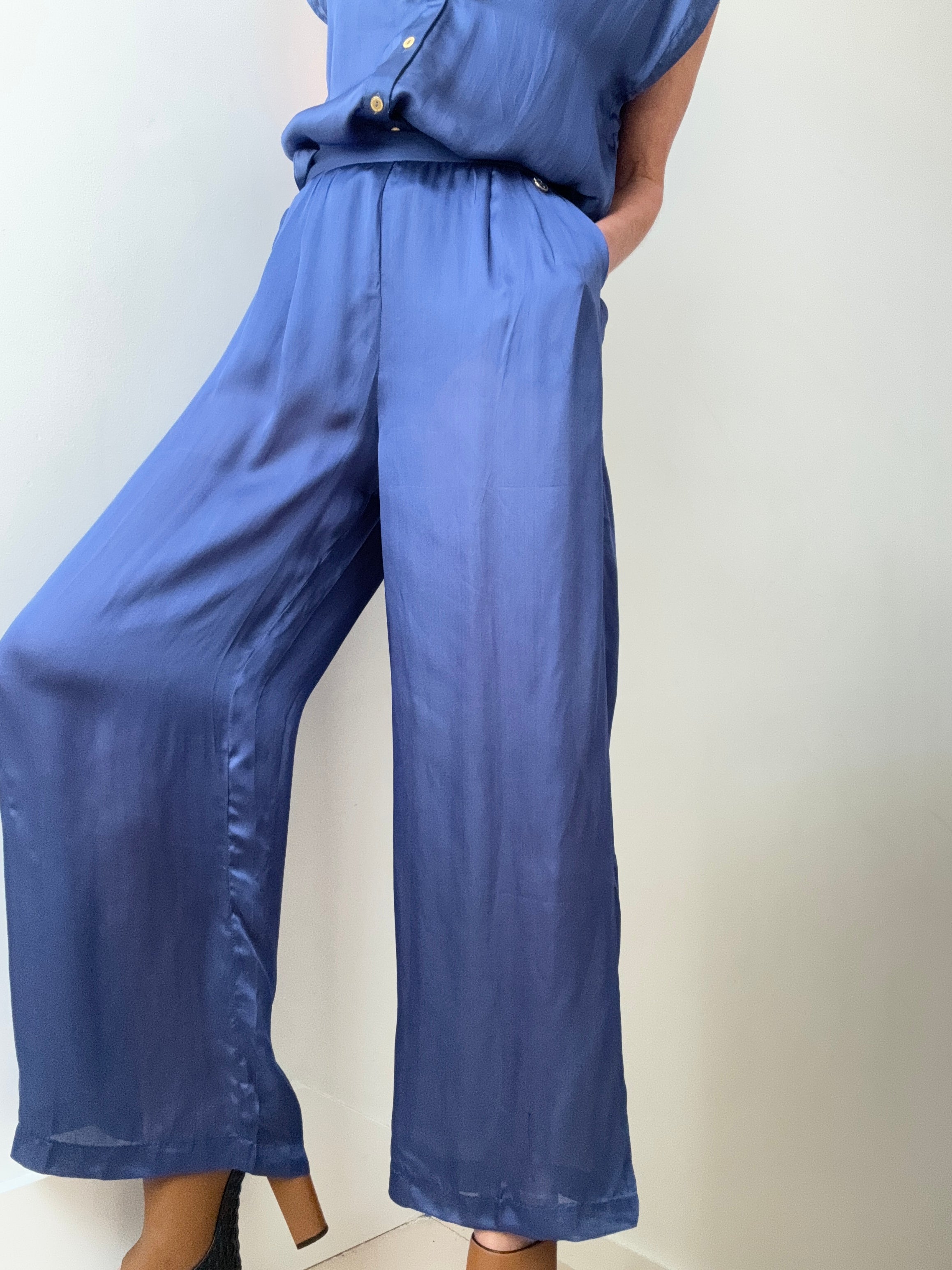 Wide Leg Pants Blue | Pants