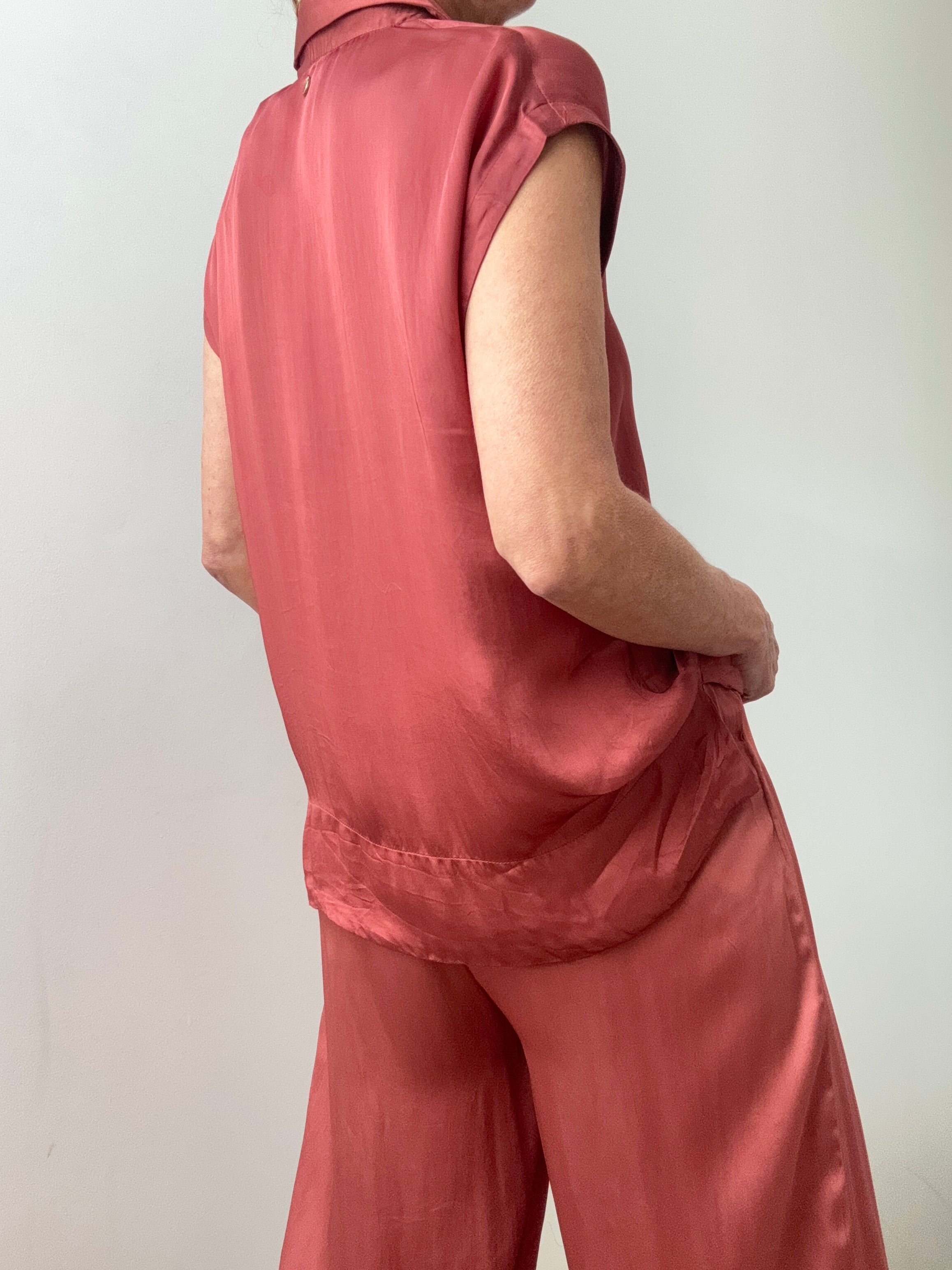 Lola Casademunt Satin Shirt Rust | Shirts