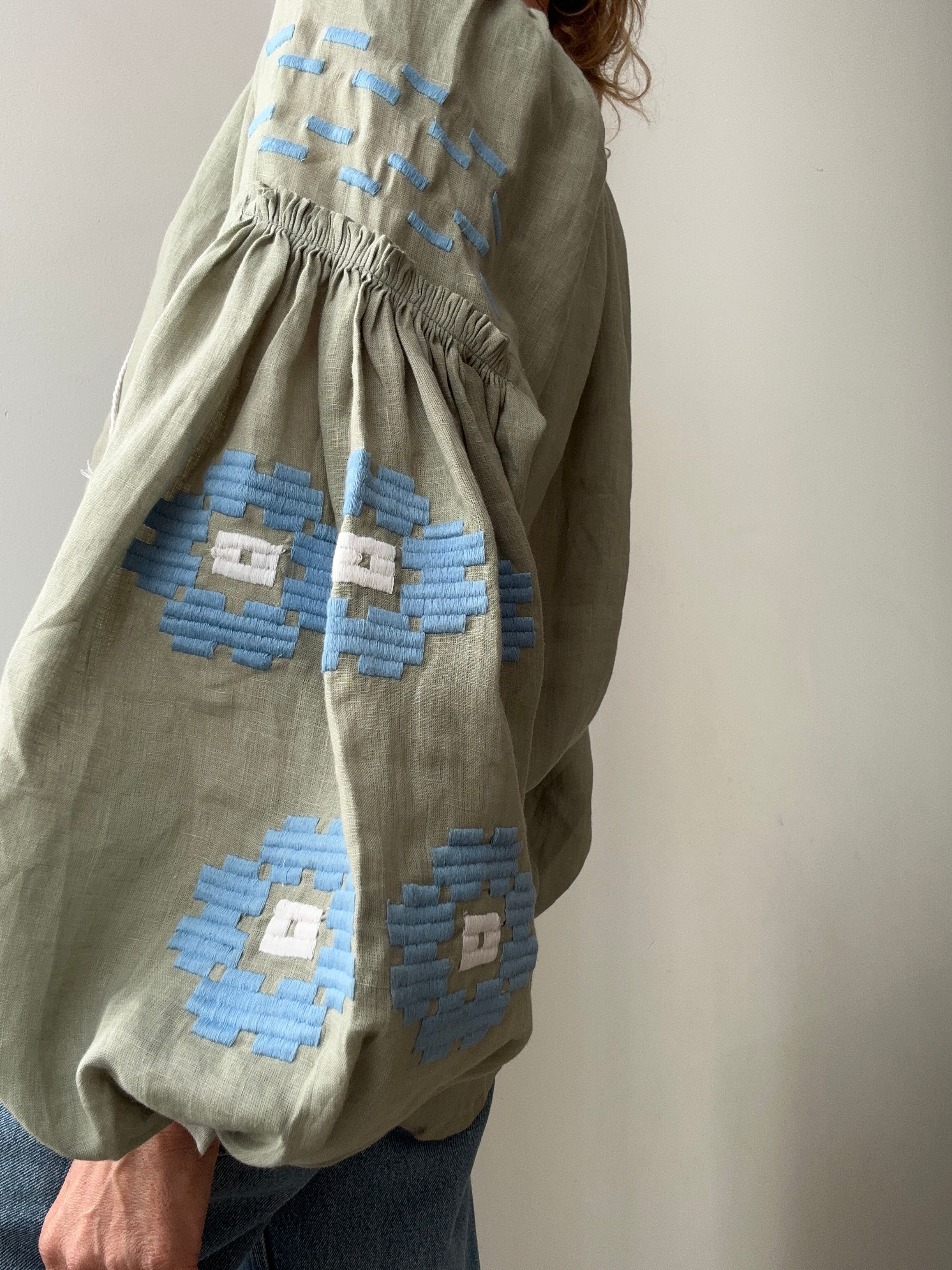 March 11 Blouse Sage Green Blue | Blouses