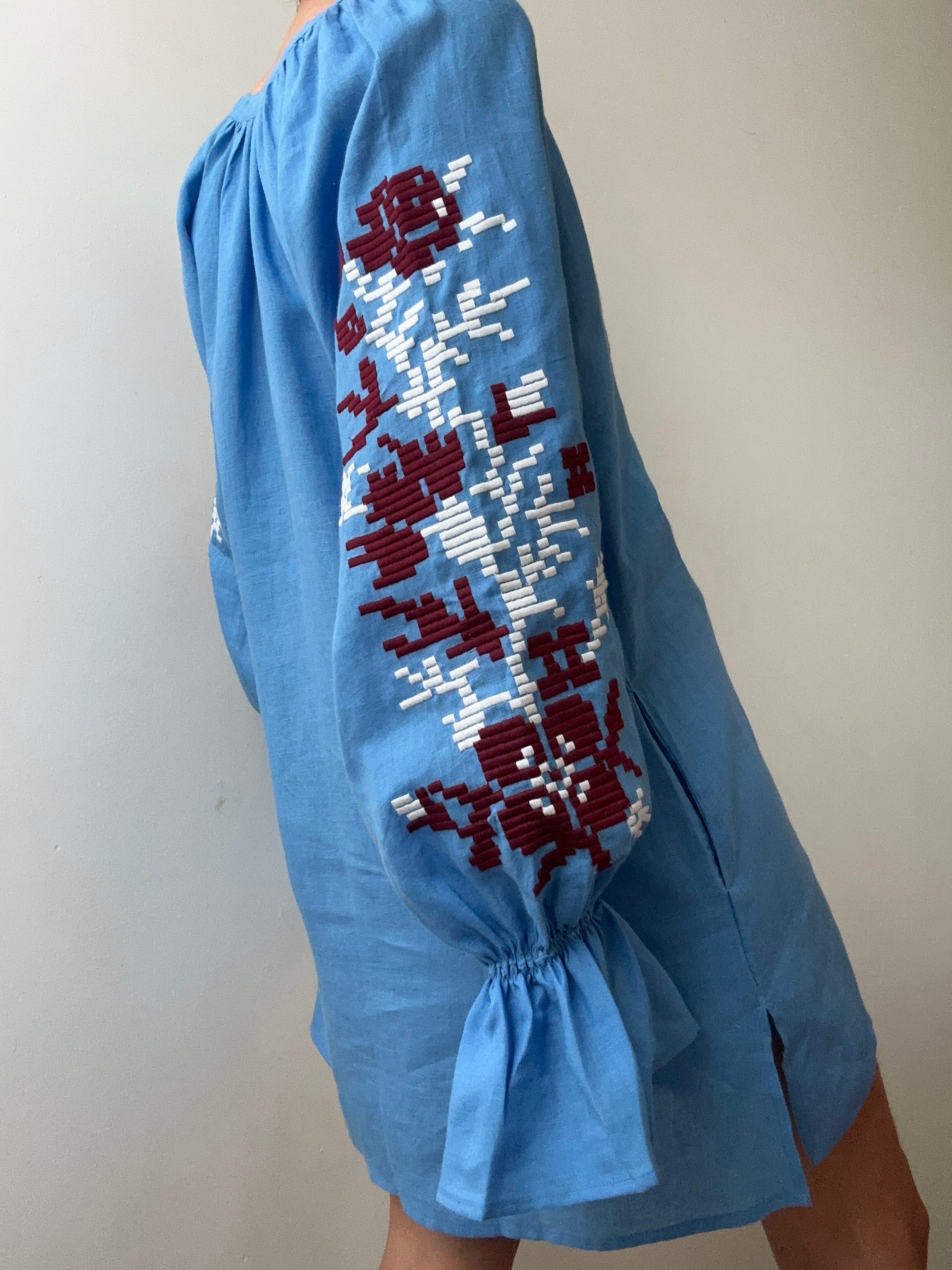 March 11 Short Dress Blue Maroon | Dresses