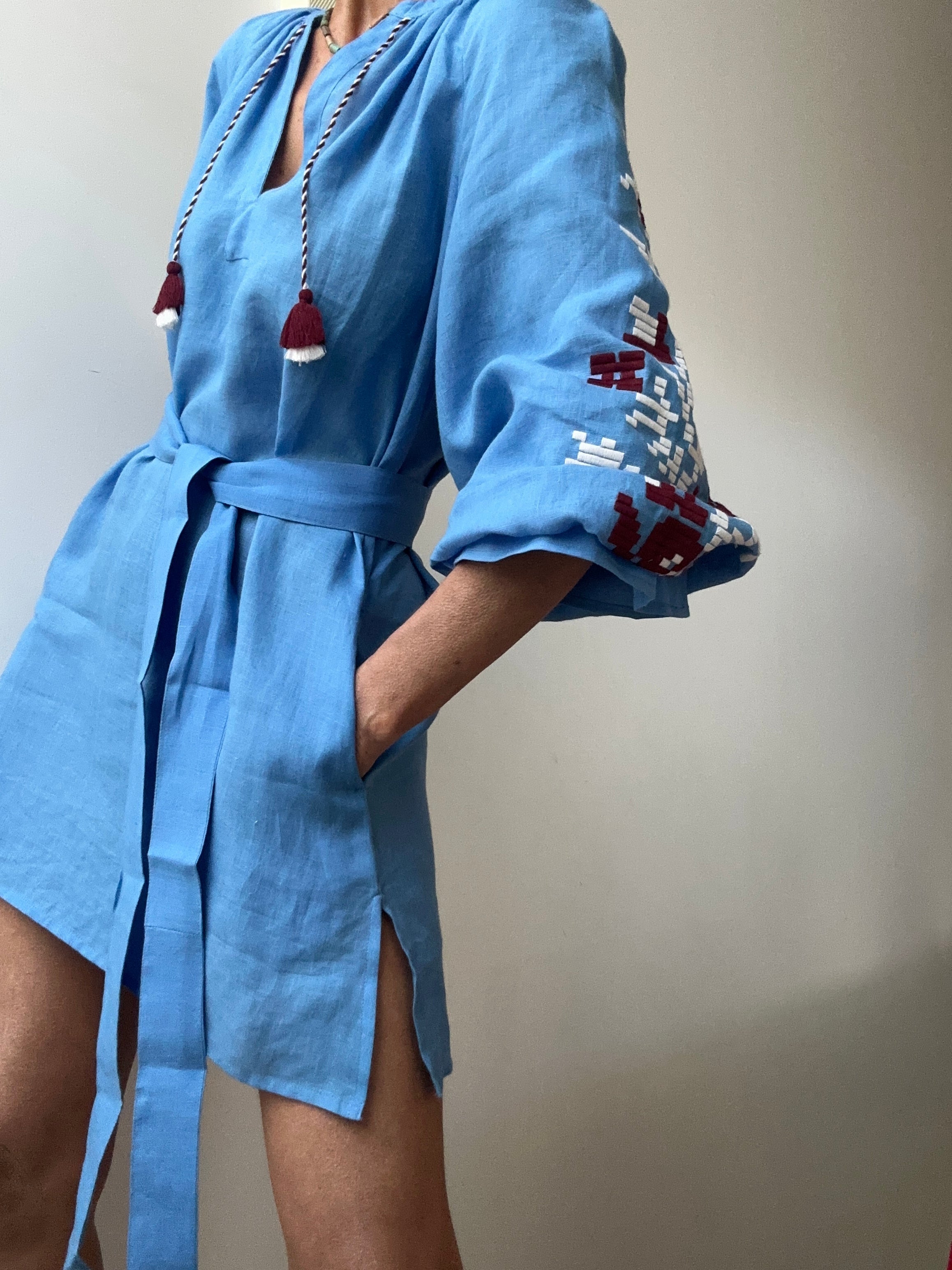 March 11 Short Dress Blue Maroon | Dresses