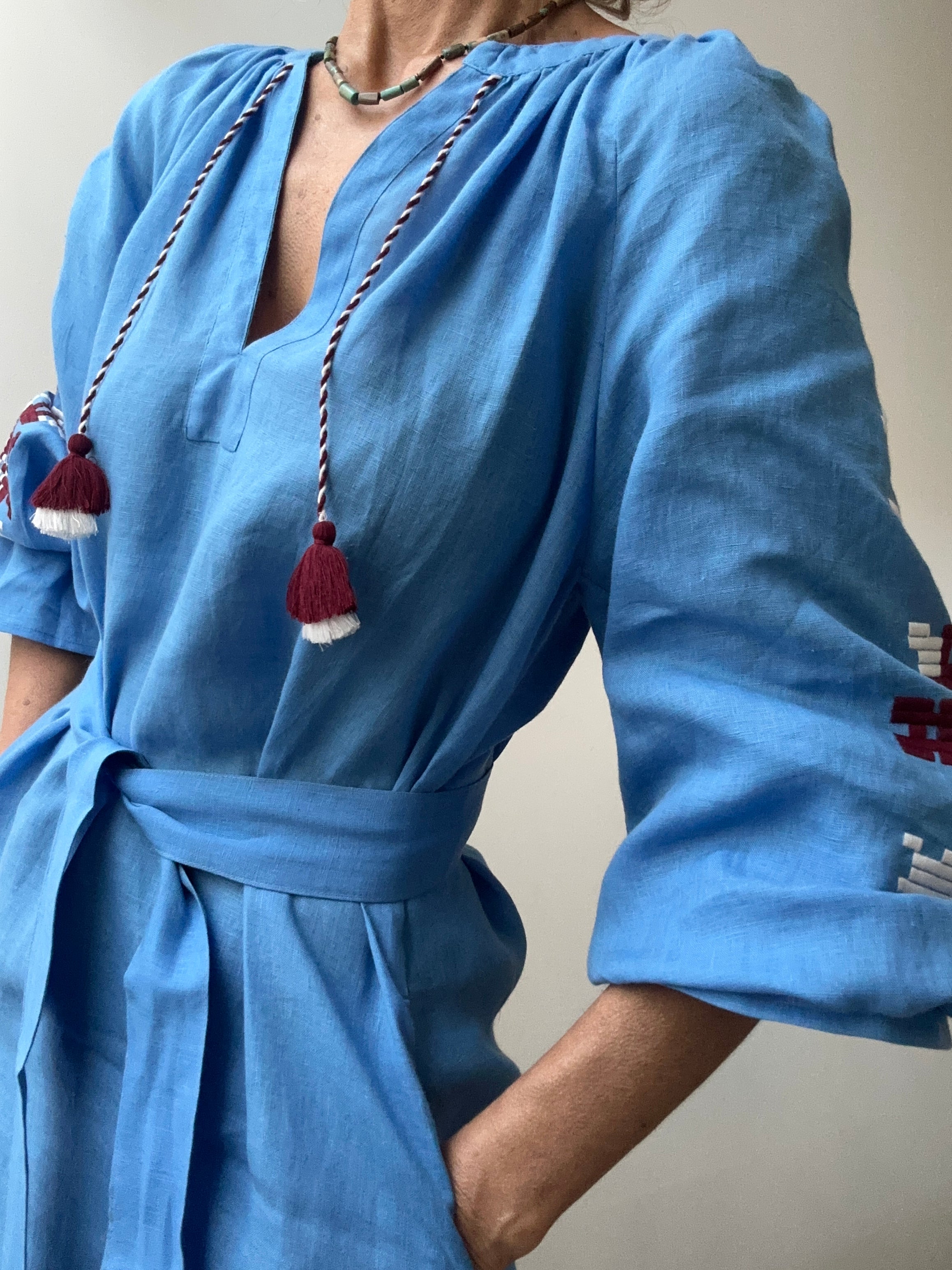 March 11 Short Dress Blue Maroon | Dresses