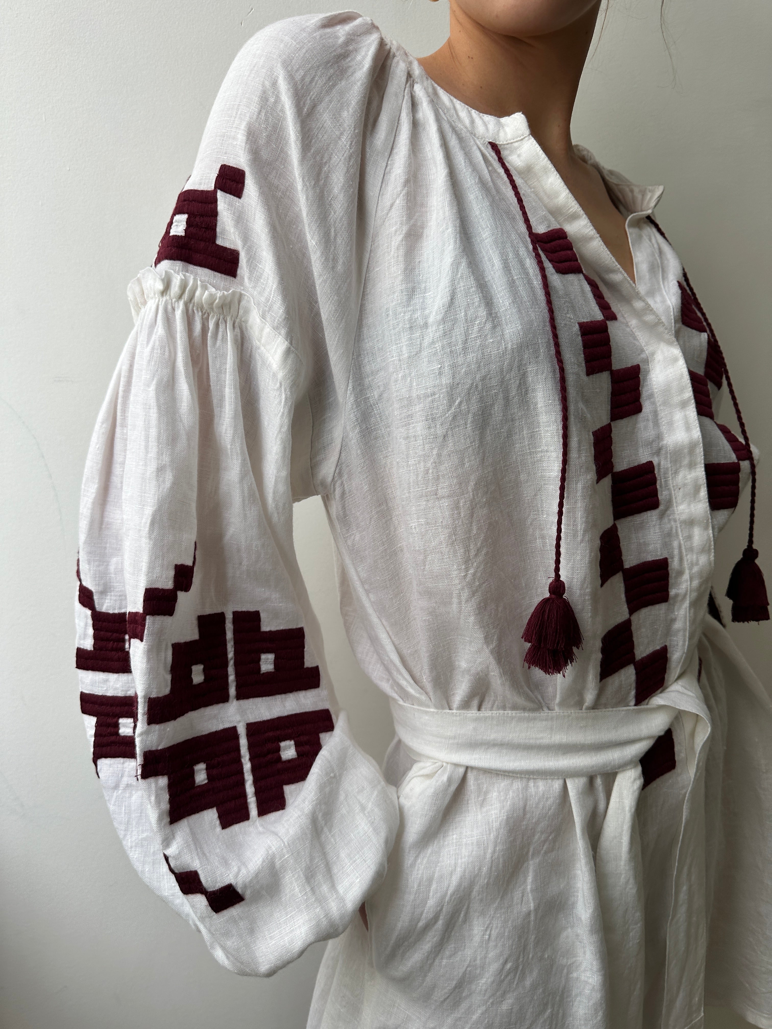 March 11 Dresses March 11 Short Dress White Maroon