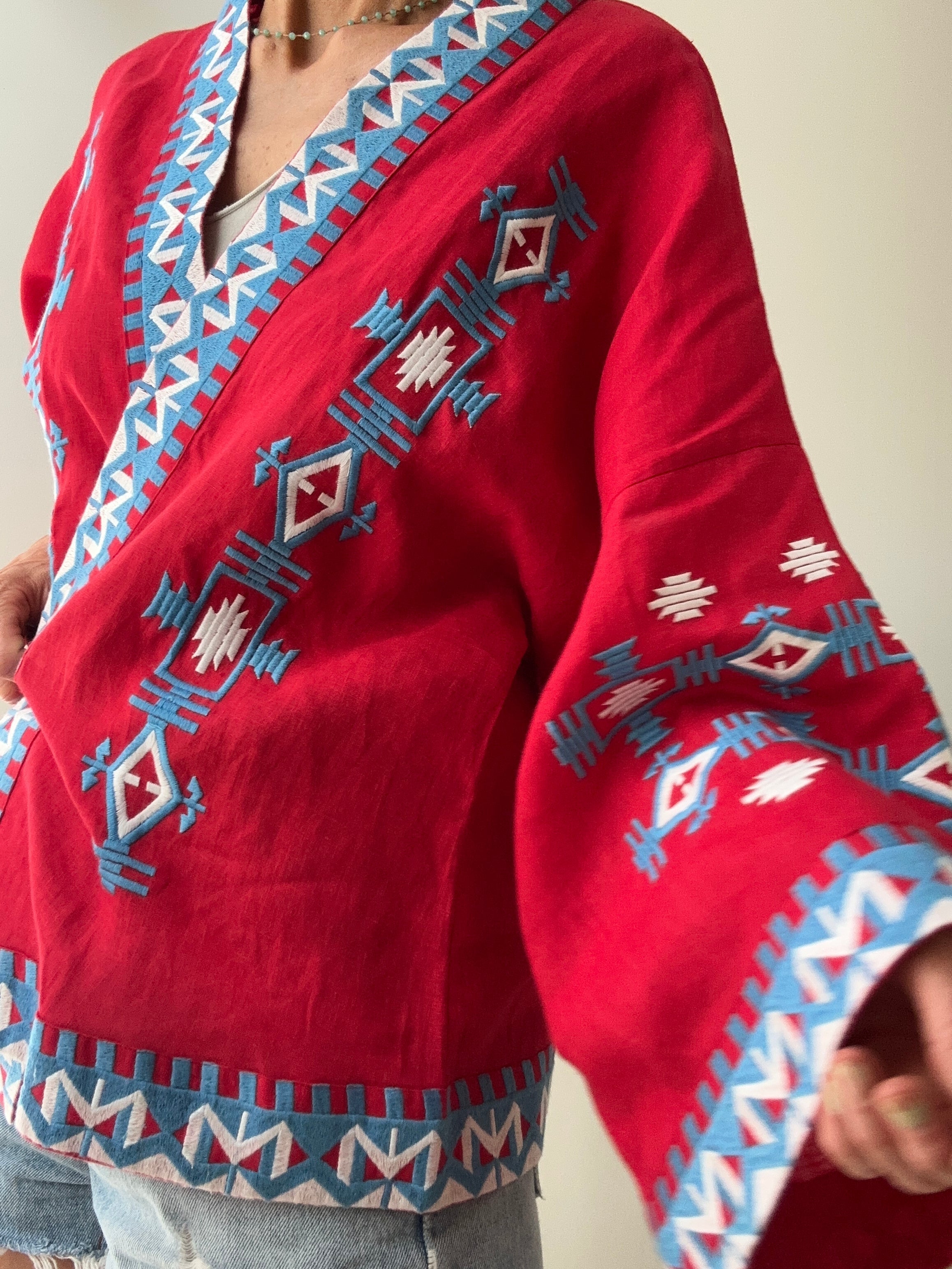 March 11 Kimono Red Blue | Kimonos