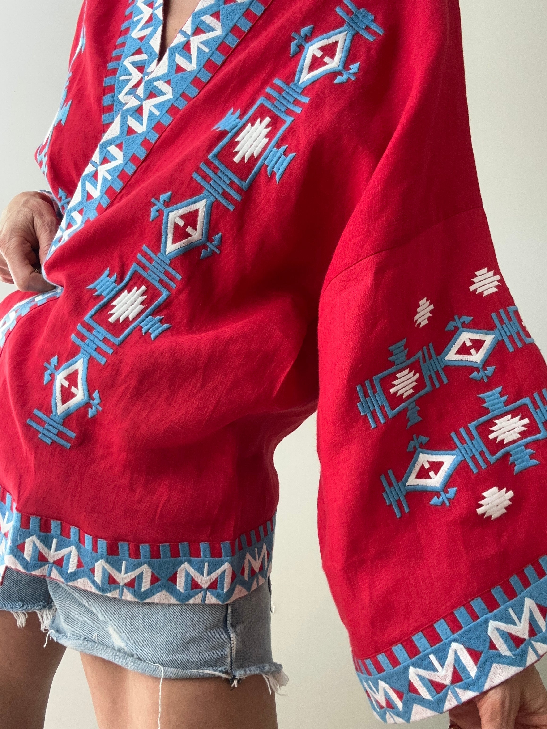 March 11 Kimono Red Blue | Kimonos