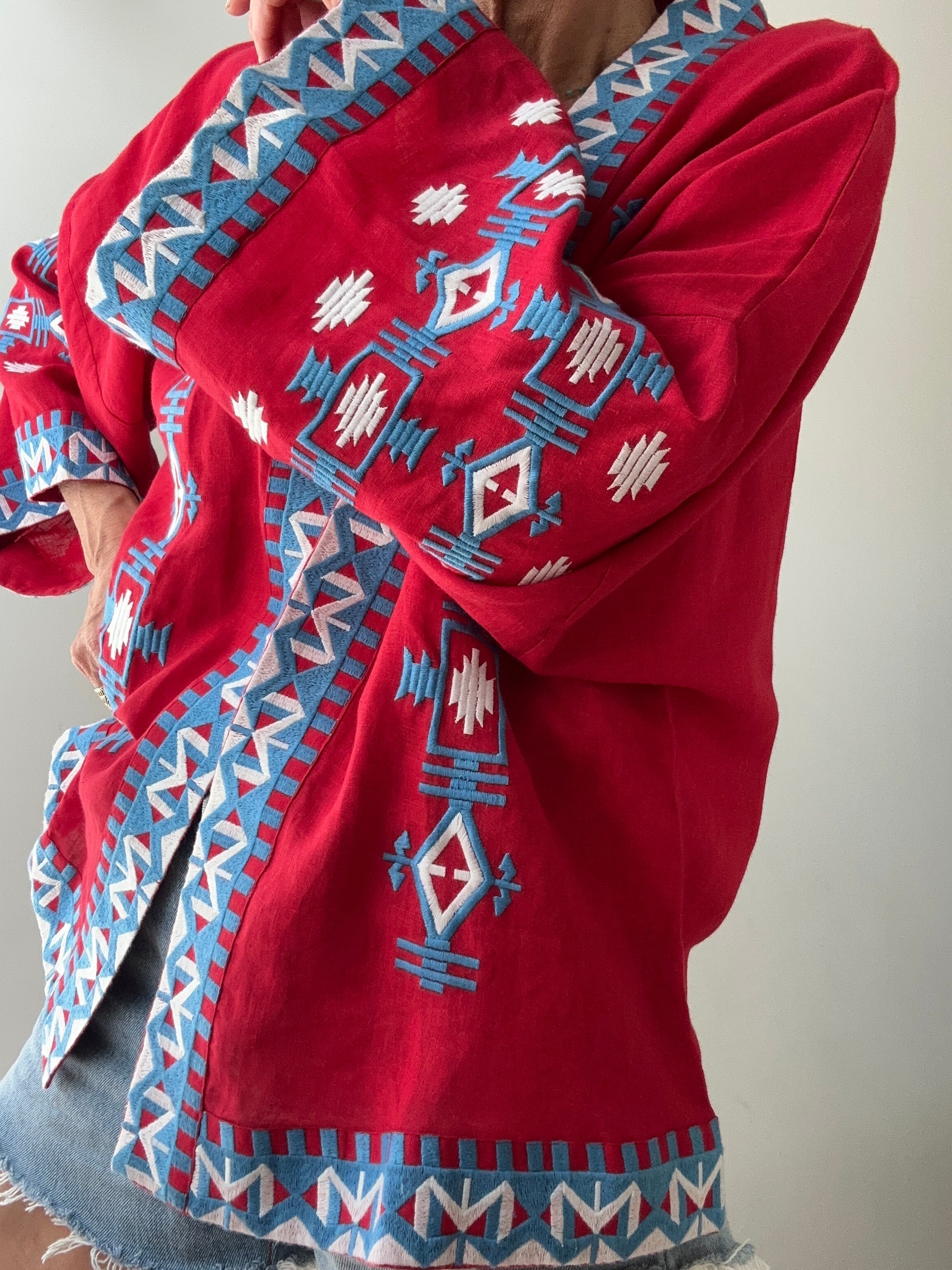 March 11 Kimono Red Blue | Kimonos