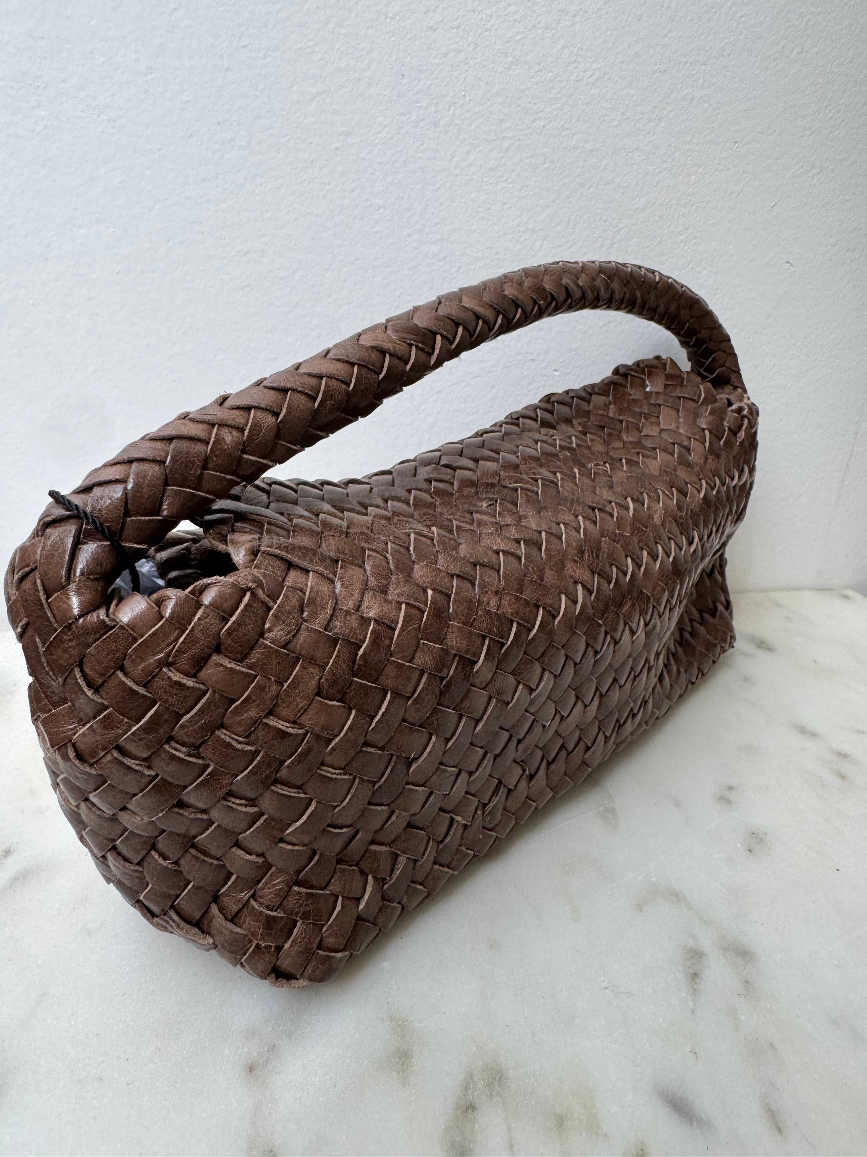 Woven Nappa Leather Bag Brown | Bags