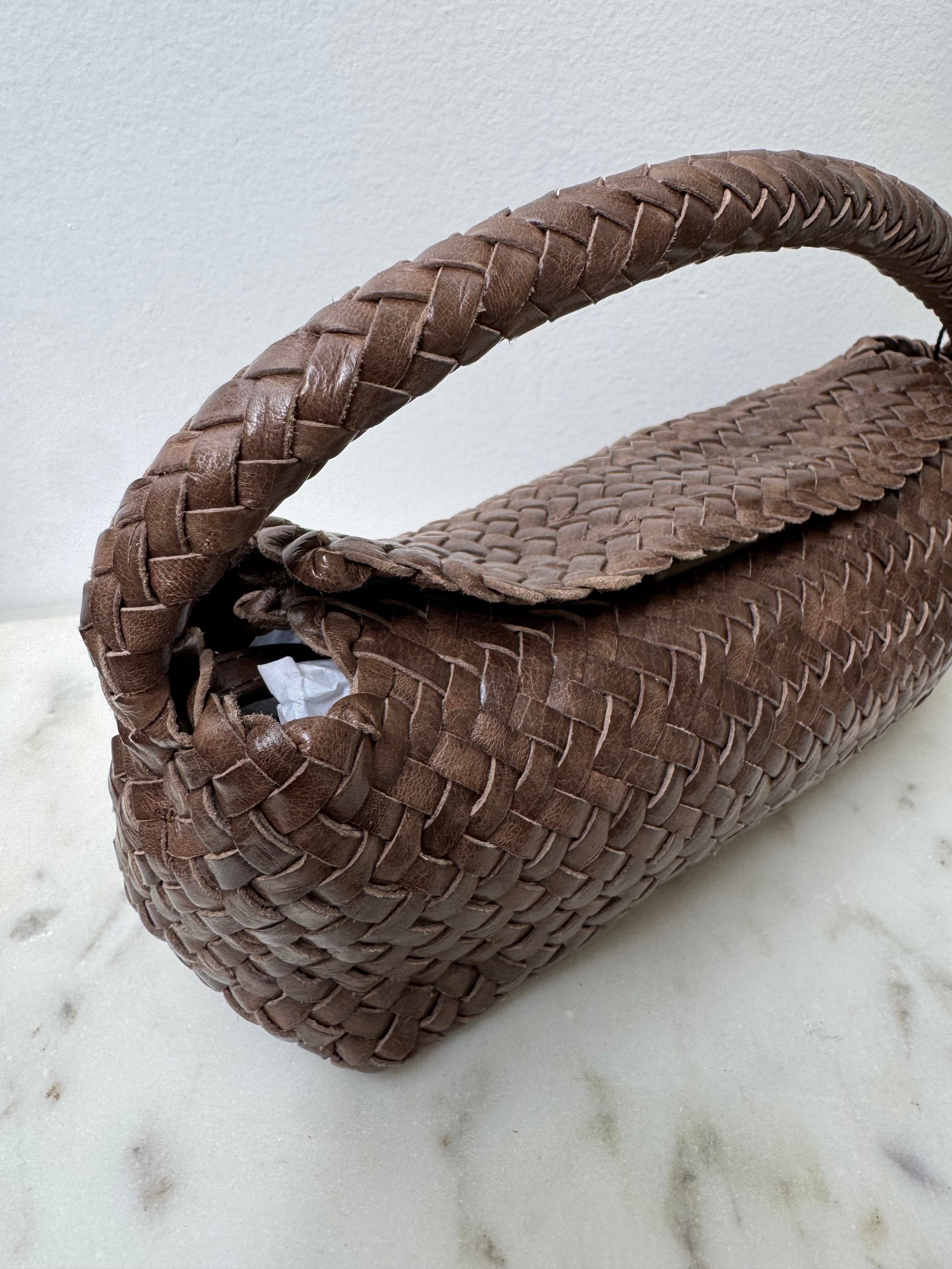 Woven Nappa Leather Bag Brown | Bags