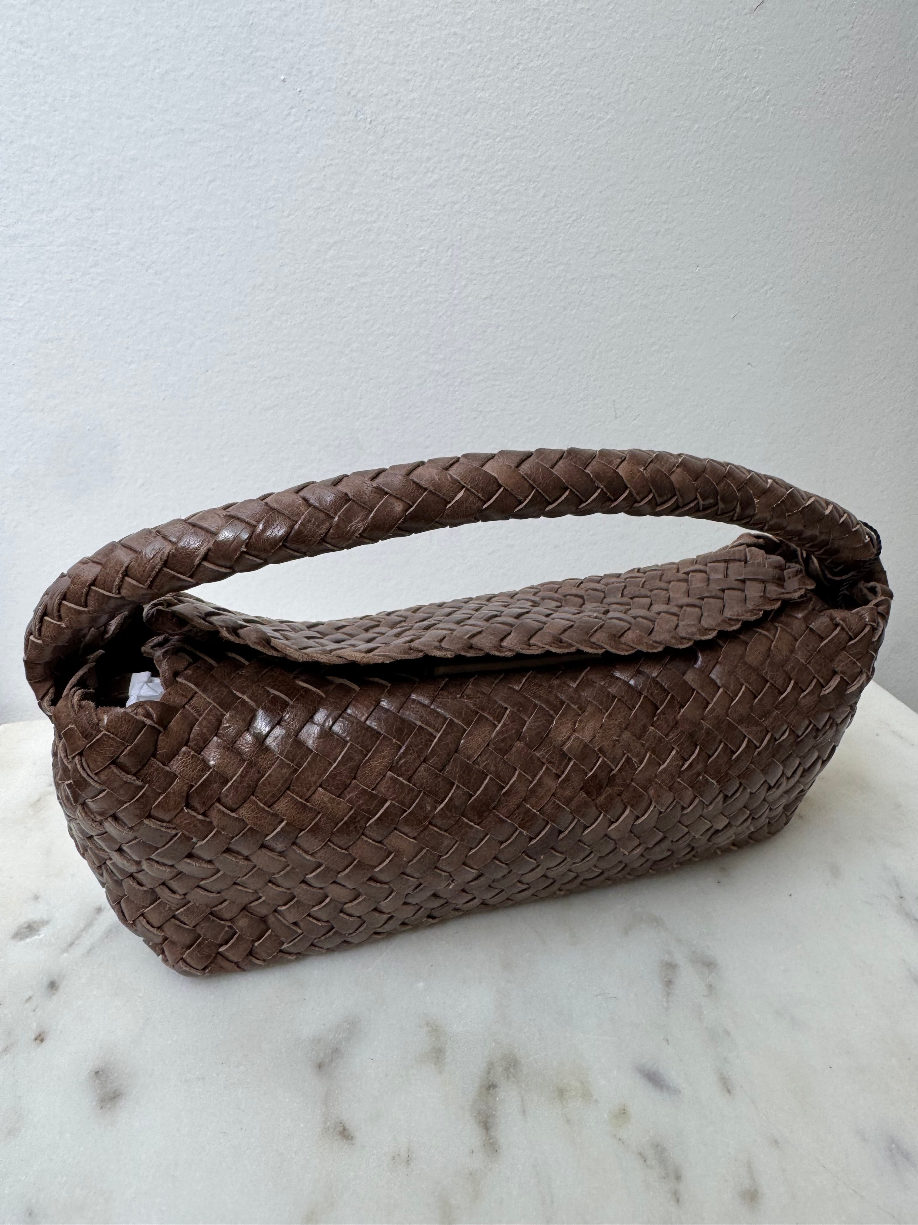 Woven Nappa Leather Bag Brown | Bags