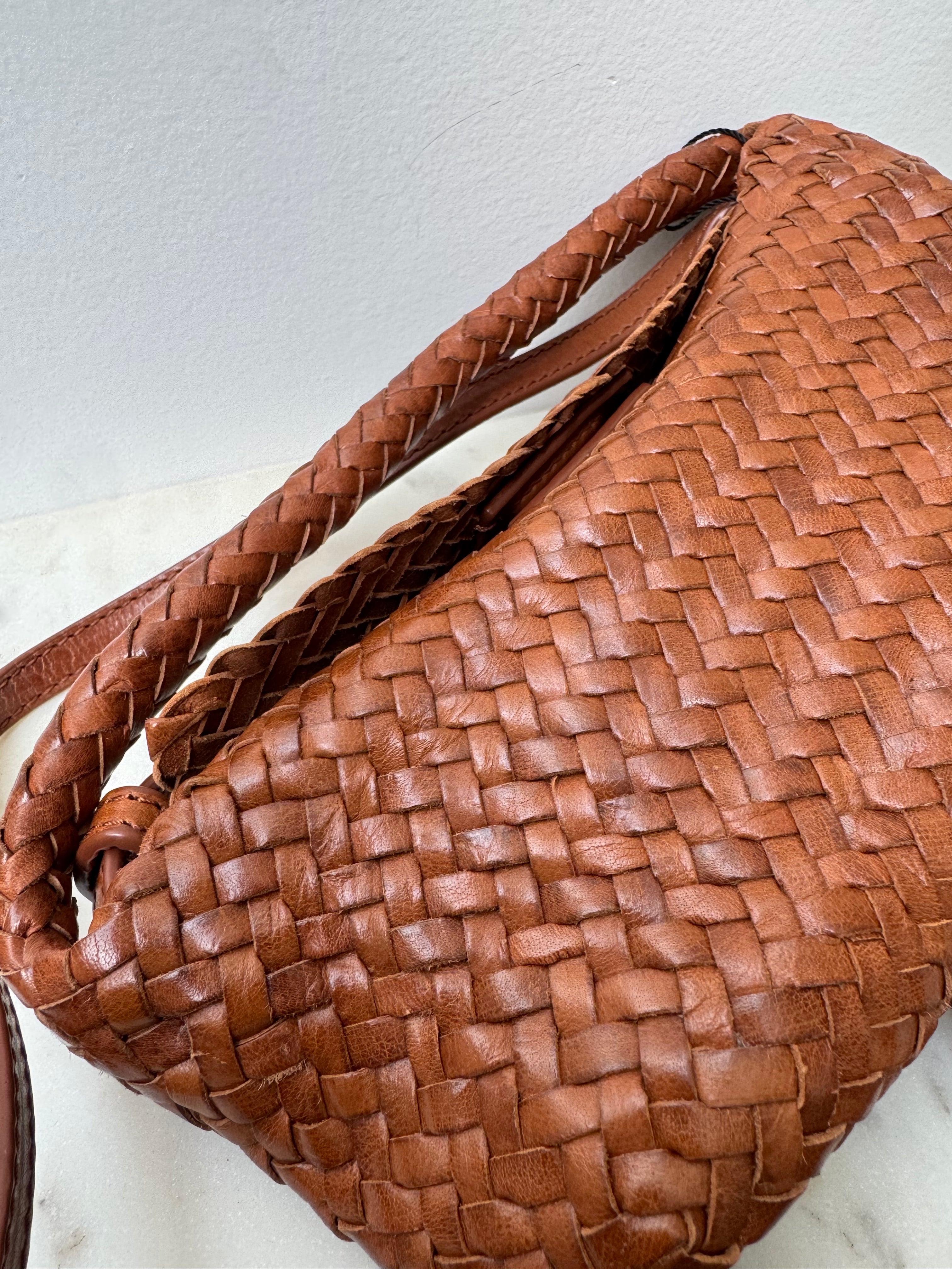 Woven Nappa Leather Bag Tan | Bags