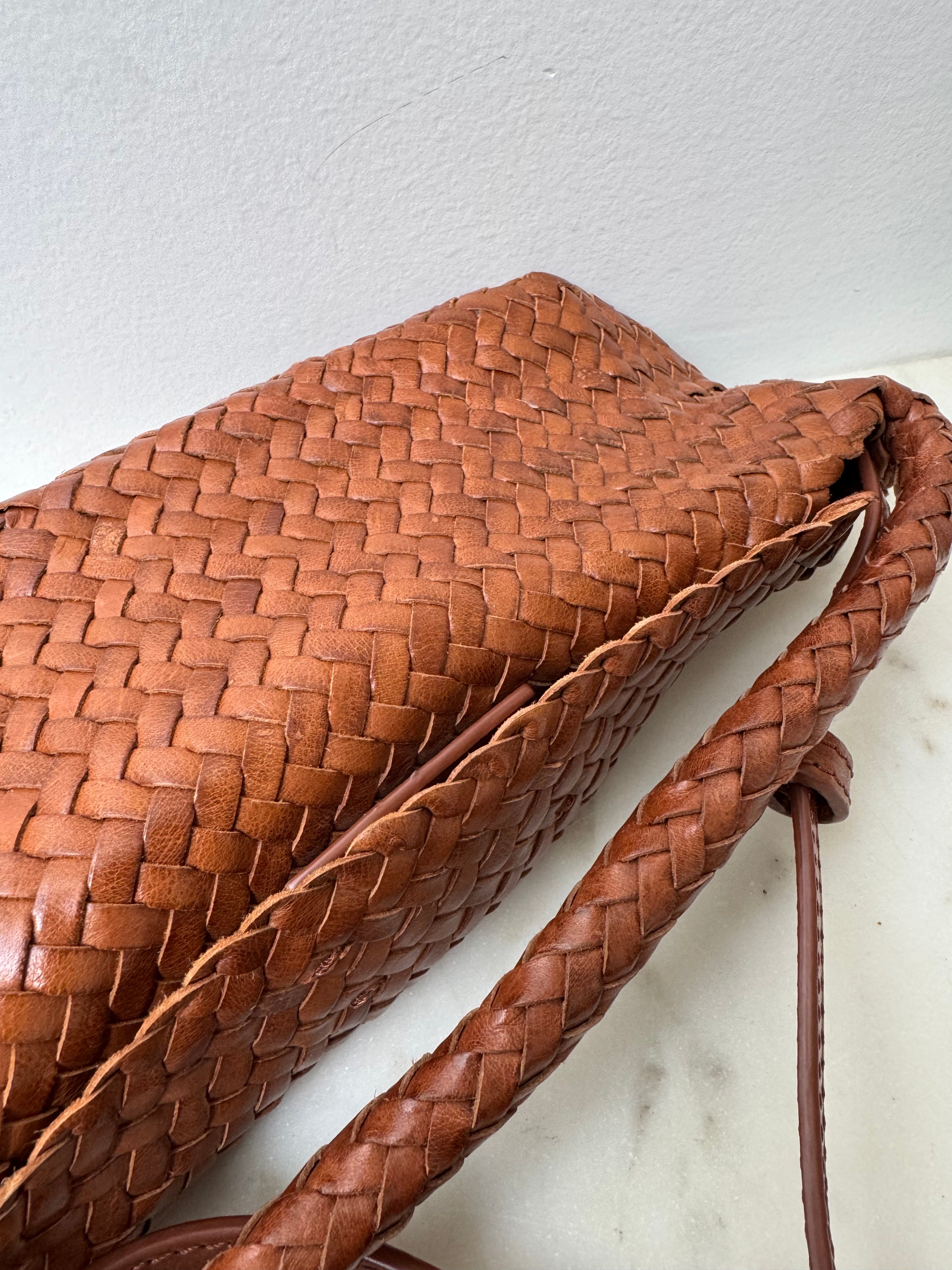 Woven Nappa Leather Bag Tan | Bags