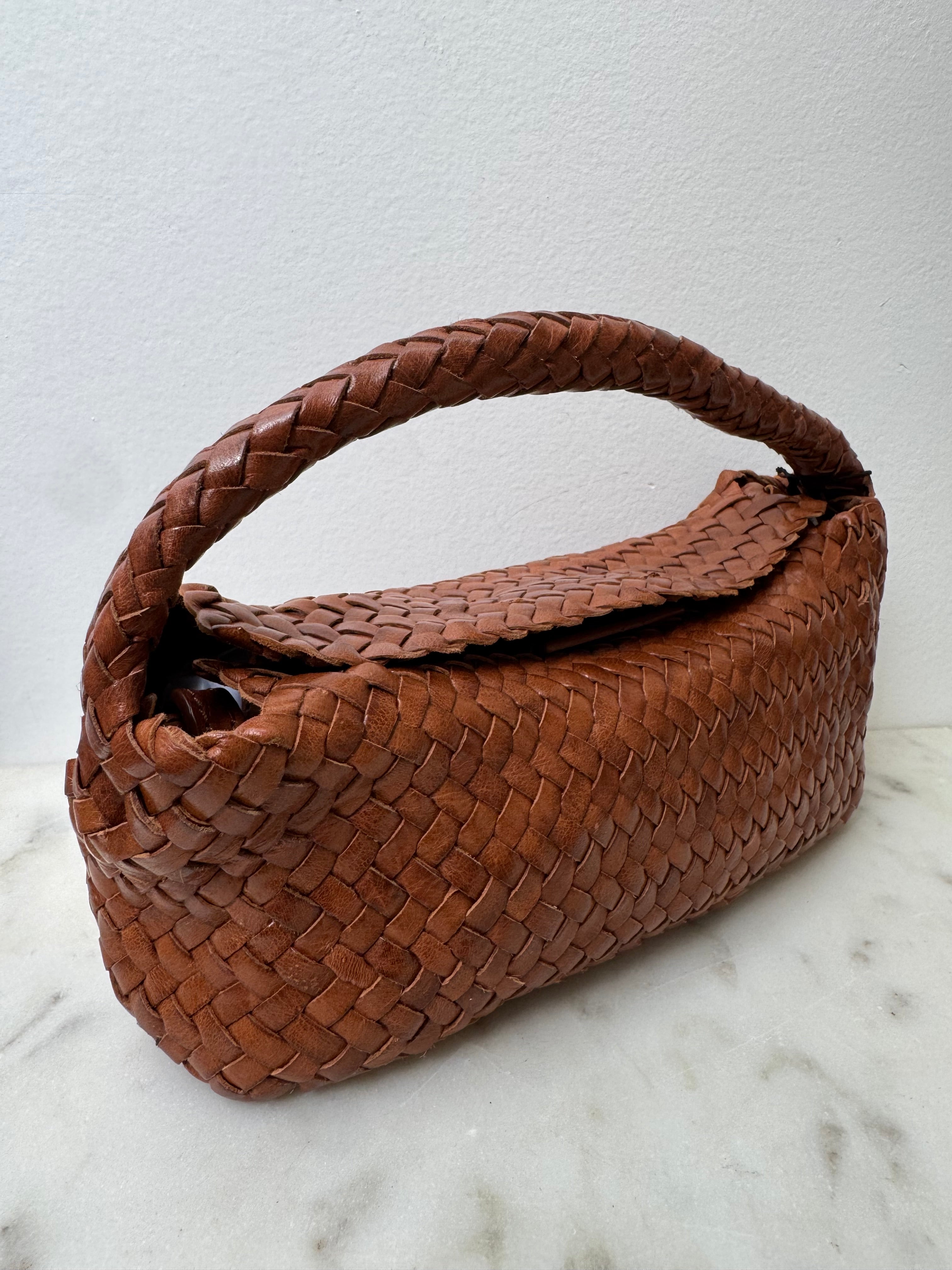 Woven Nappa Leather Bag Tan | Bags