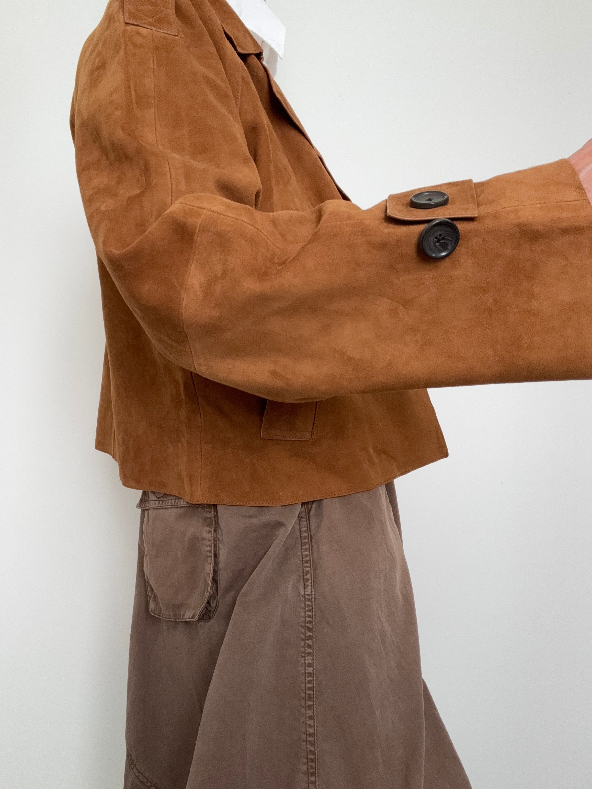 Boxy Suede Jacket Tan | Jackets