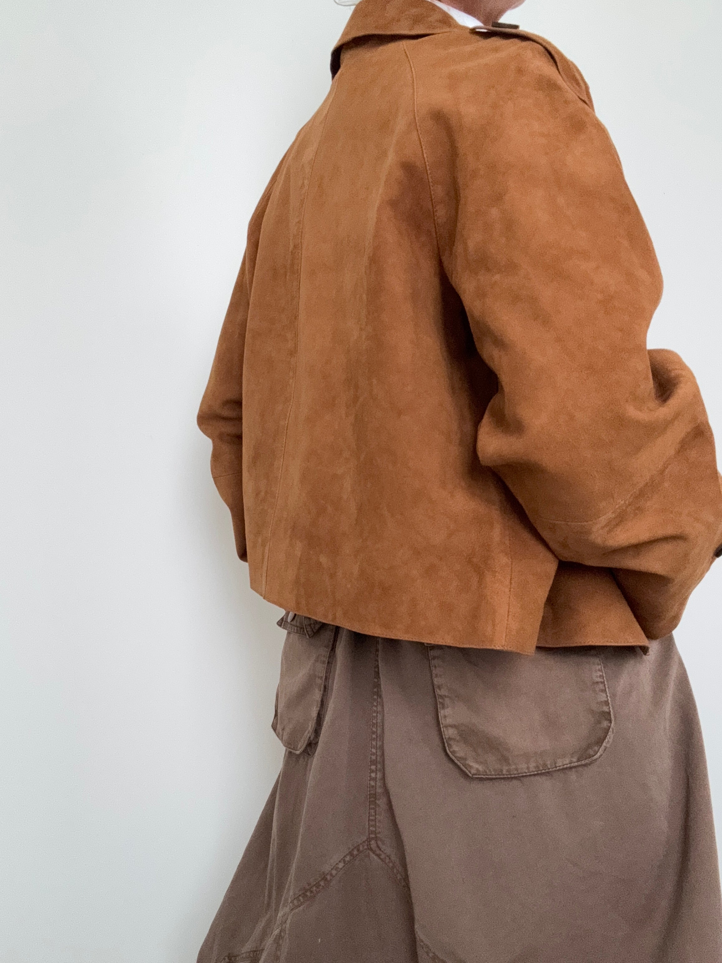 Boxy Suede Jacket Tan | Jackets