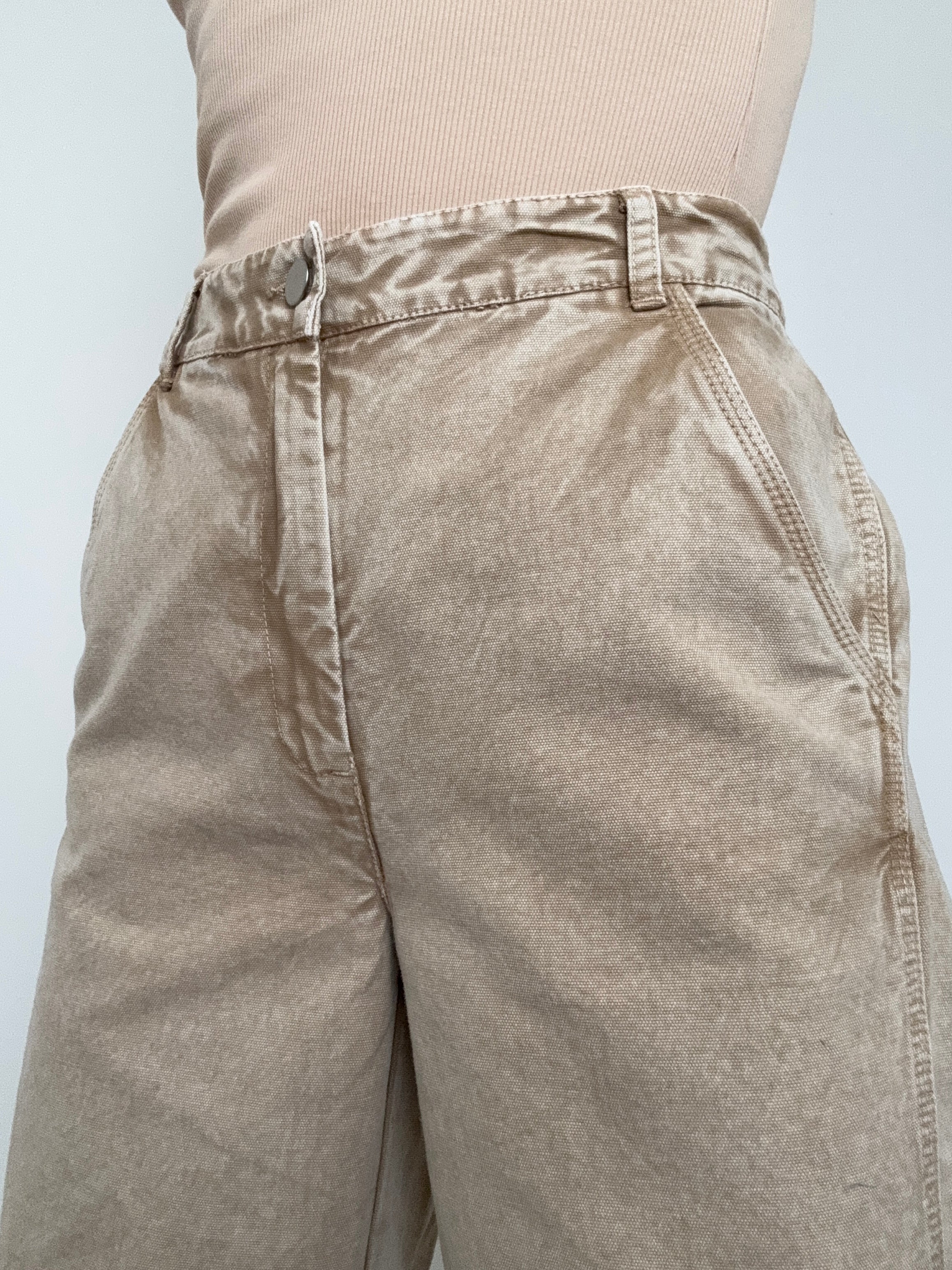 Beige Monile Trousers | Pants