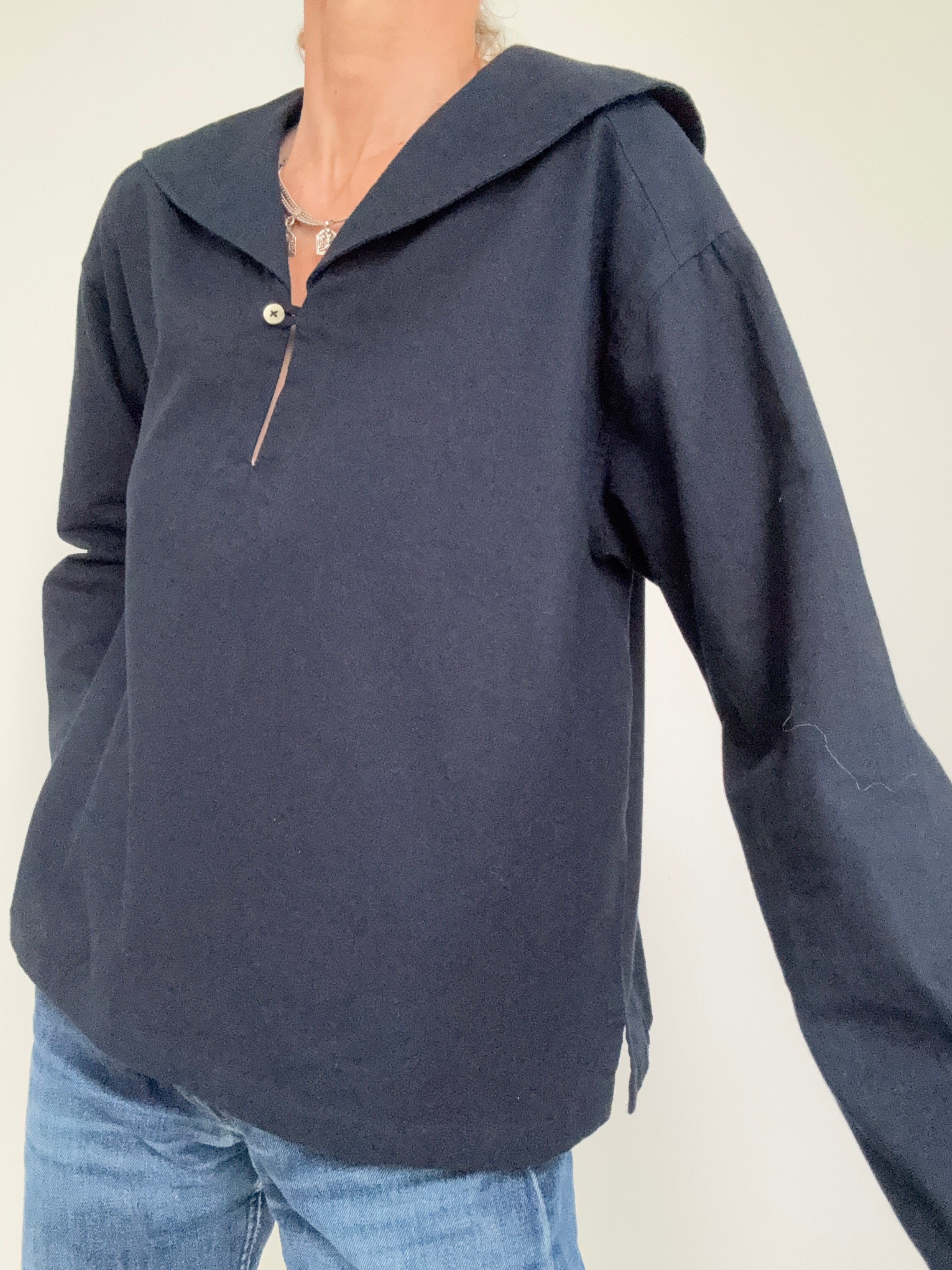 Monoprix Shirts Hamptons Bay Navy Blouse