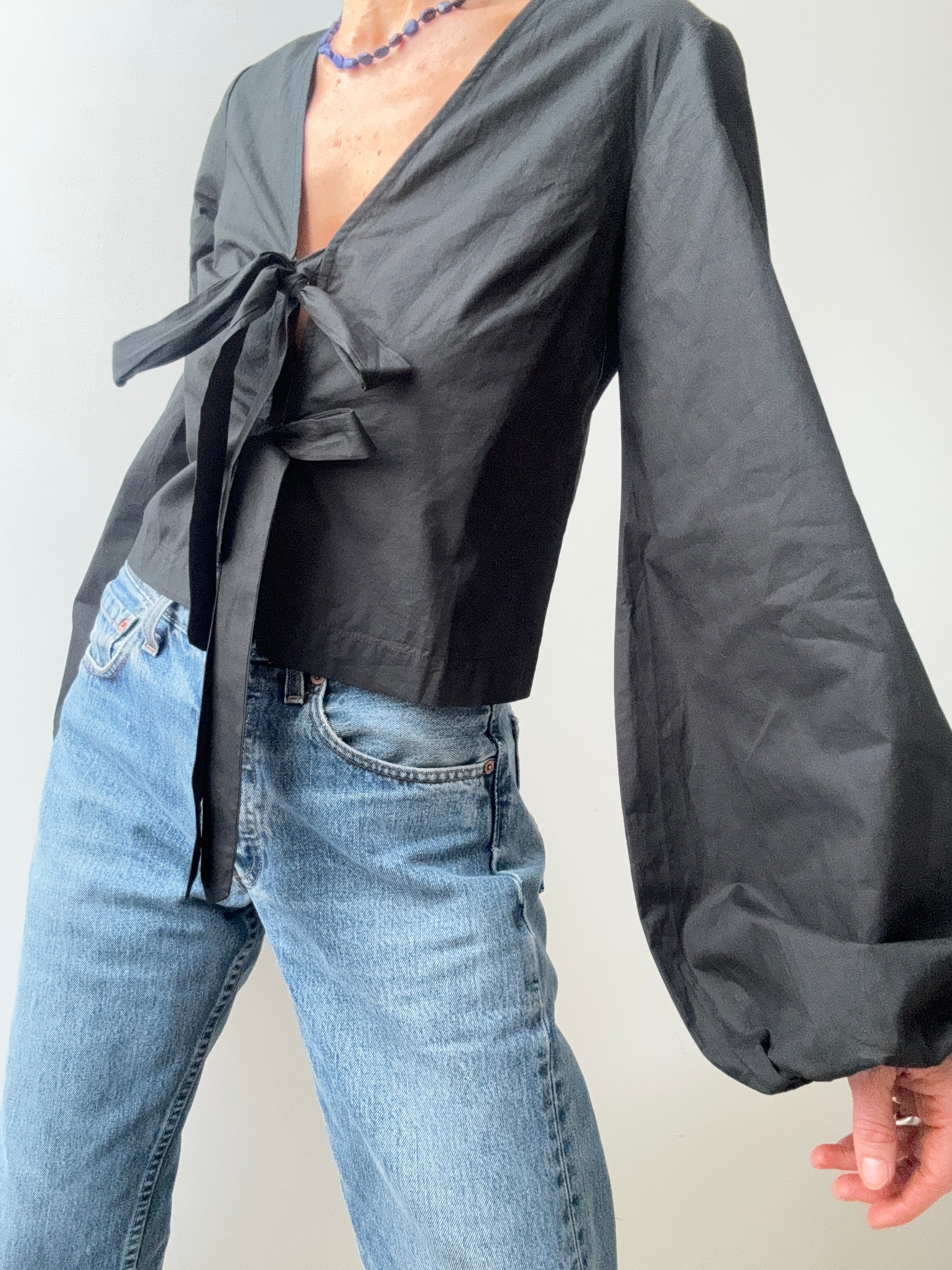 Nelly Blouses Favourite Bow Blouse Navy
