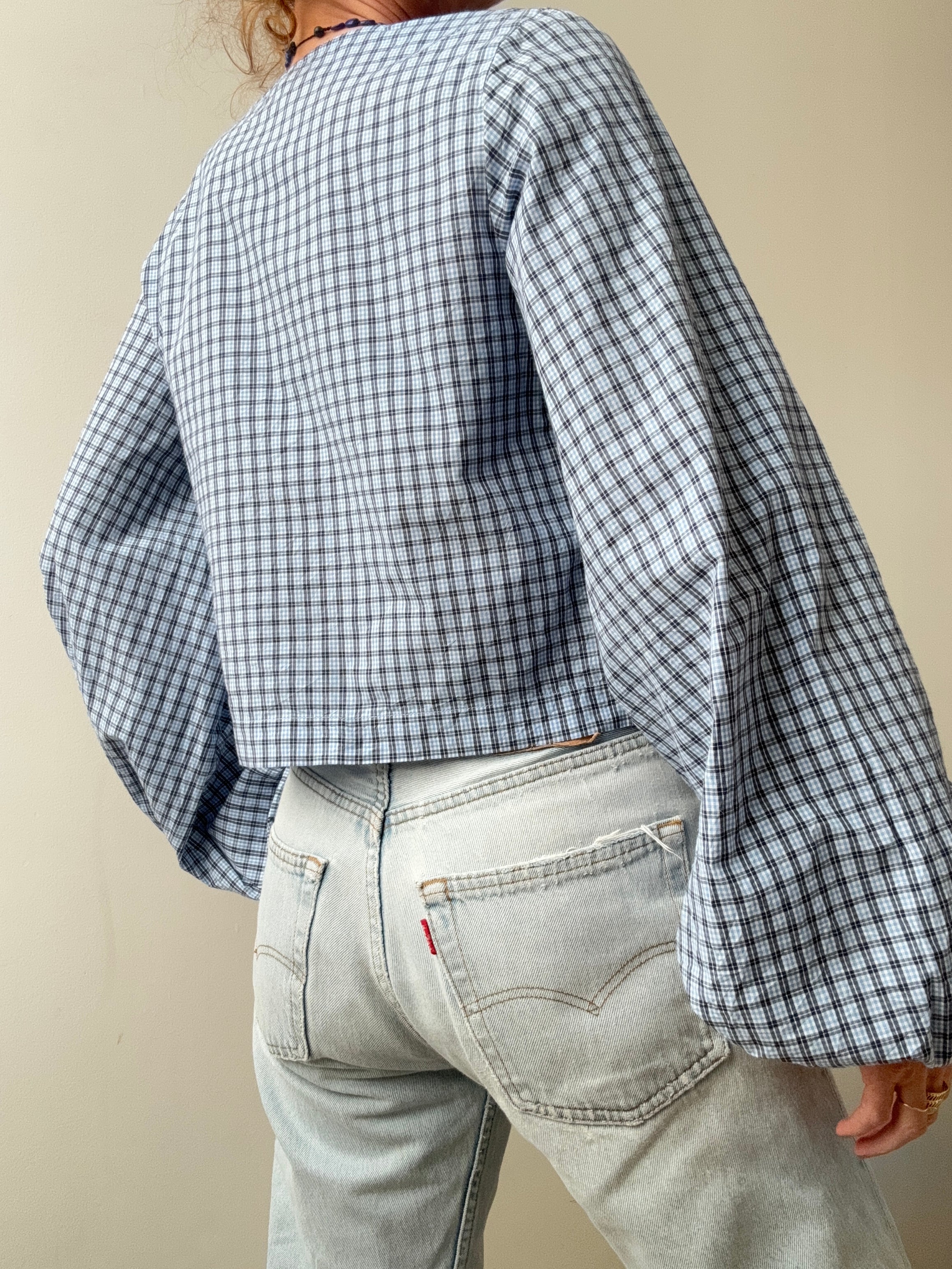 Favourite Bow Blouse Blue Check | Shirts