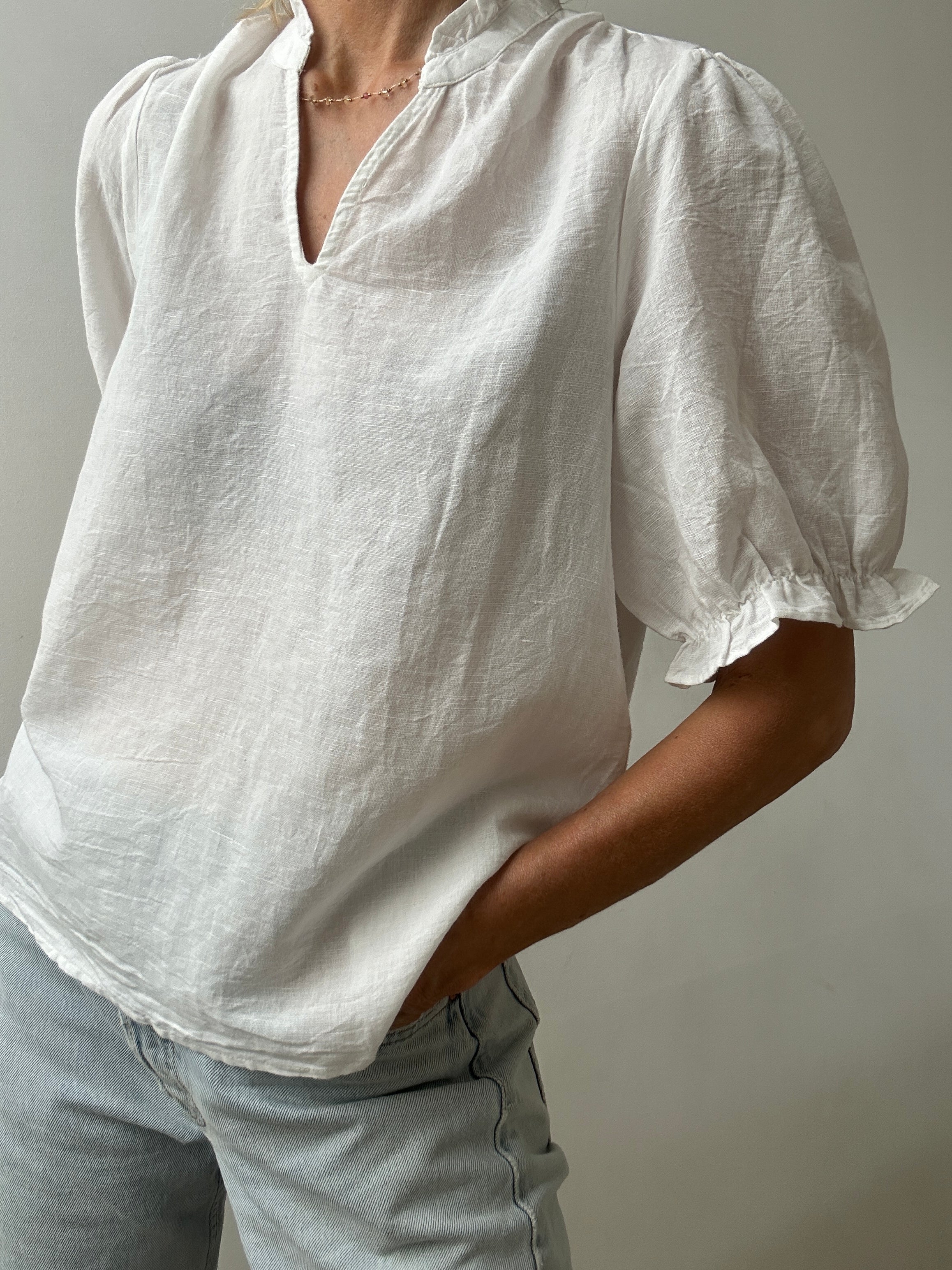 NEO NOIR Blouses Odesa Linen Blouse White