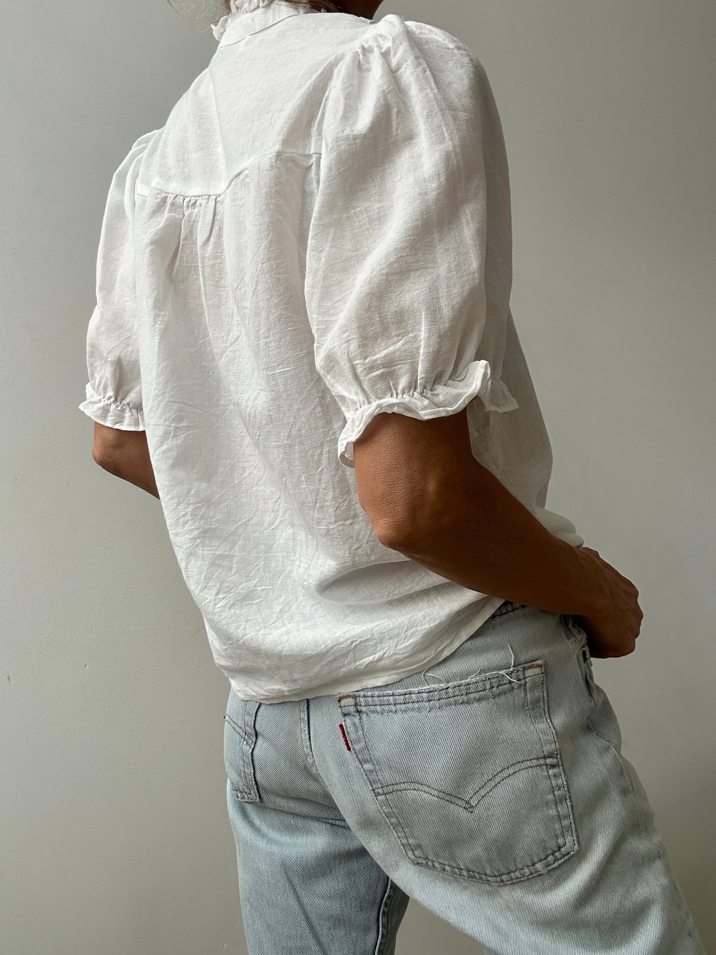 NEO NOIR Blouses Odesa Linen Blouse White