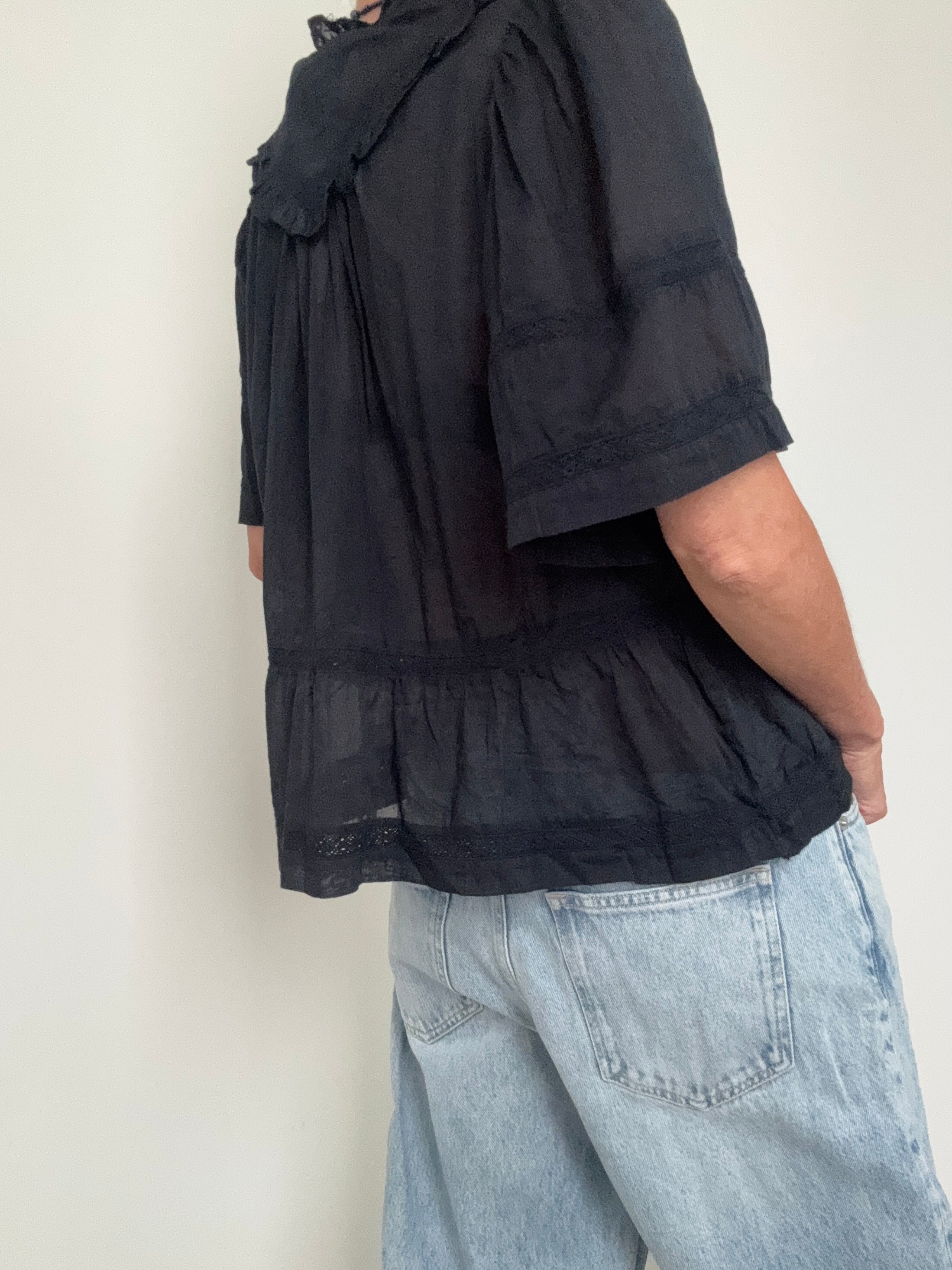 NEO NOIR Tops Evienne S Voile Top Black