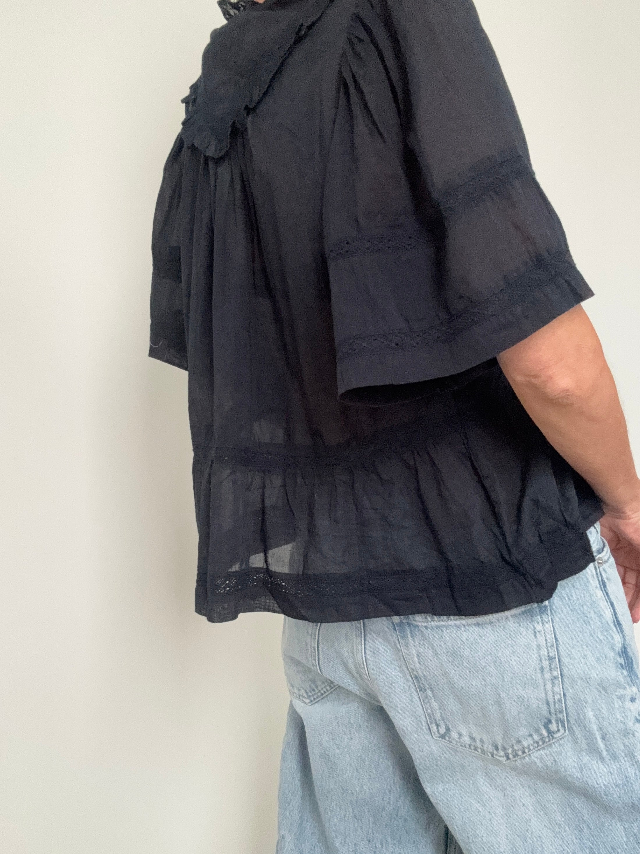 NEO NOIR Tops Evienne S Voile Top Black