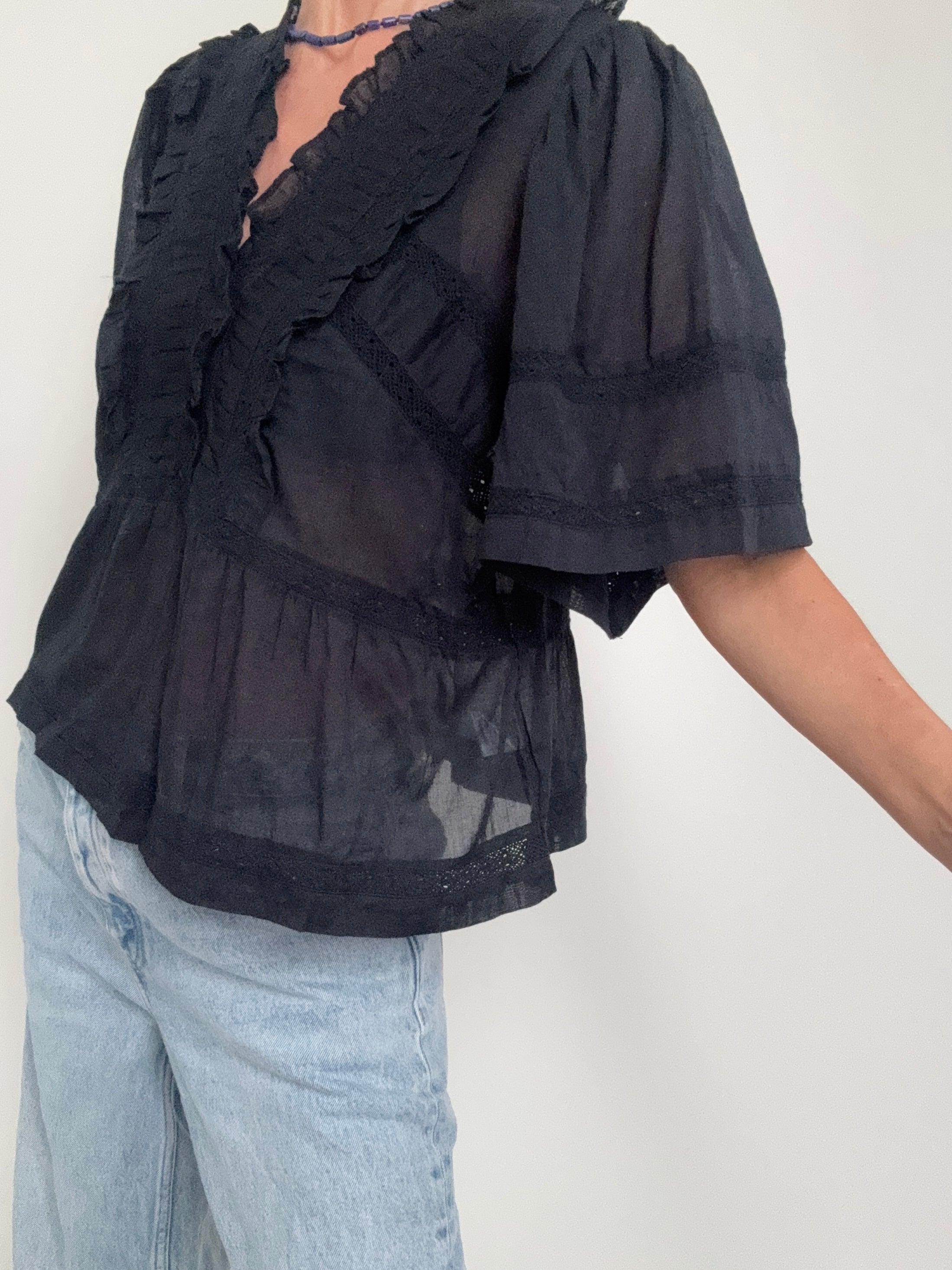 NEO NOIR Tops Evienne S Voile Top Black