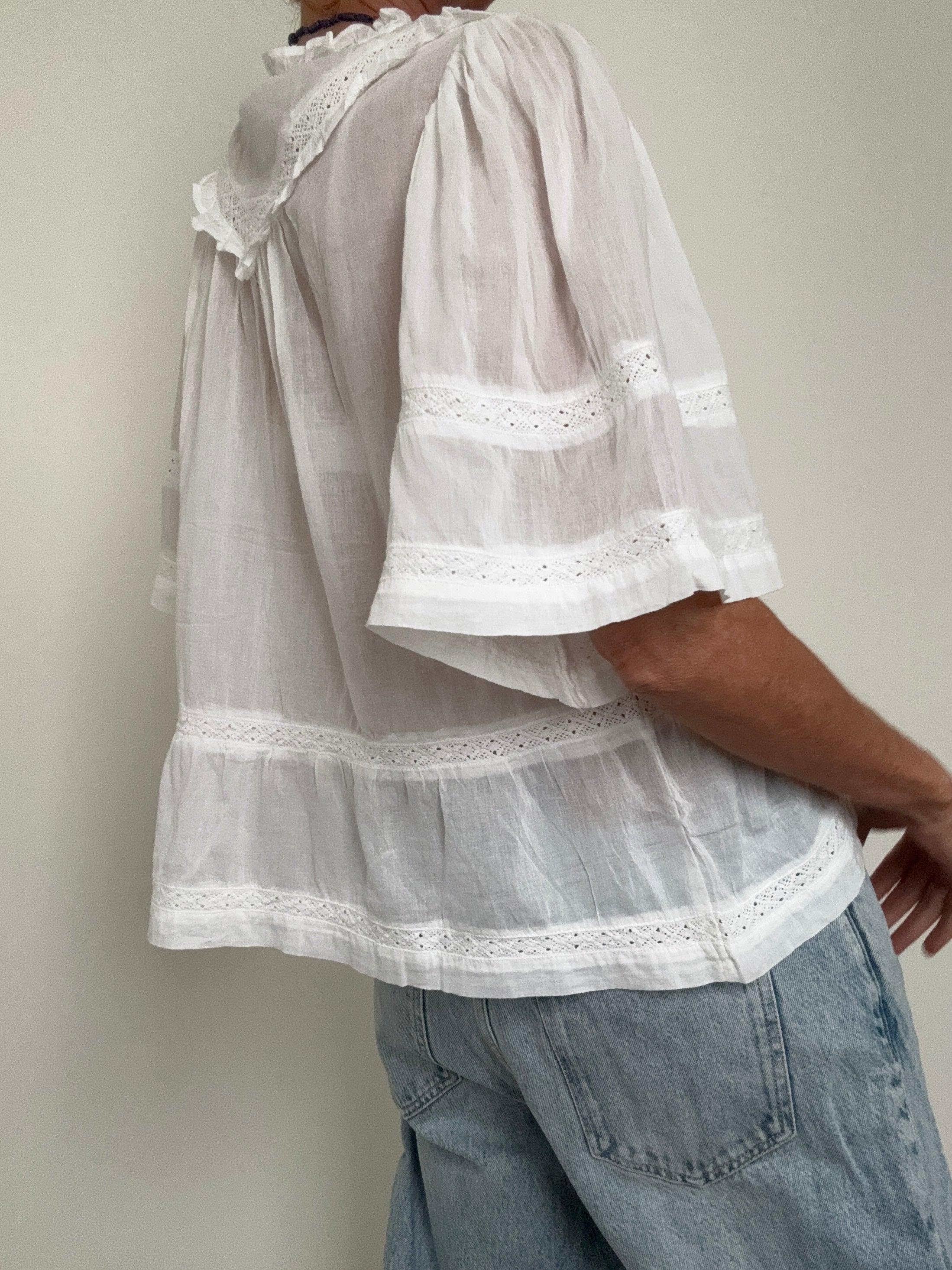 NEO NOIR Tops Evienne S Voile Top White