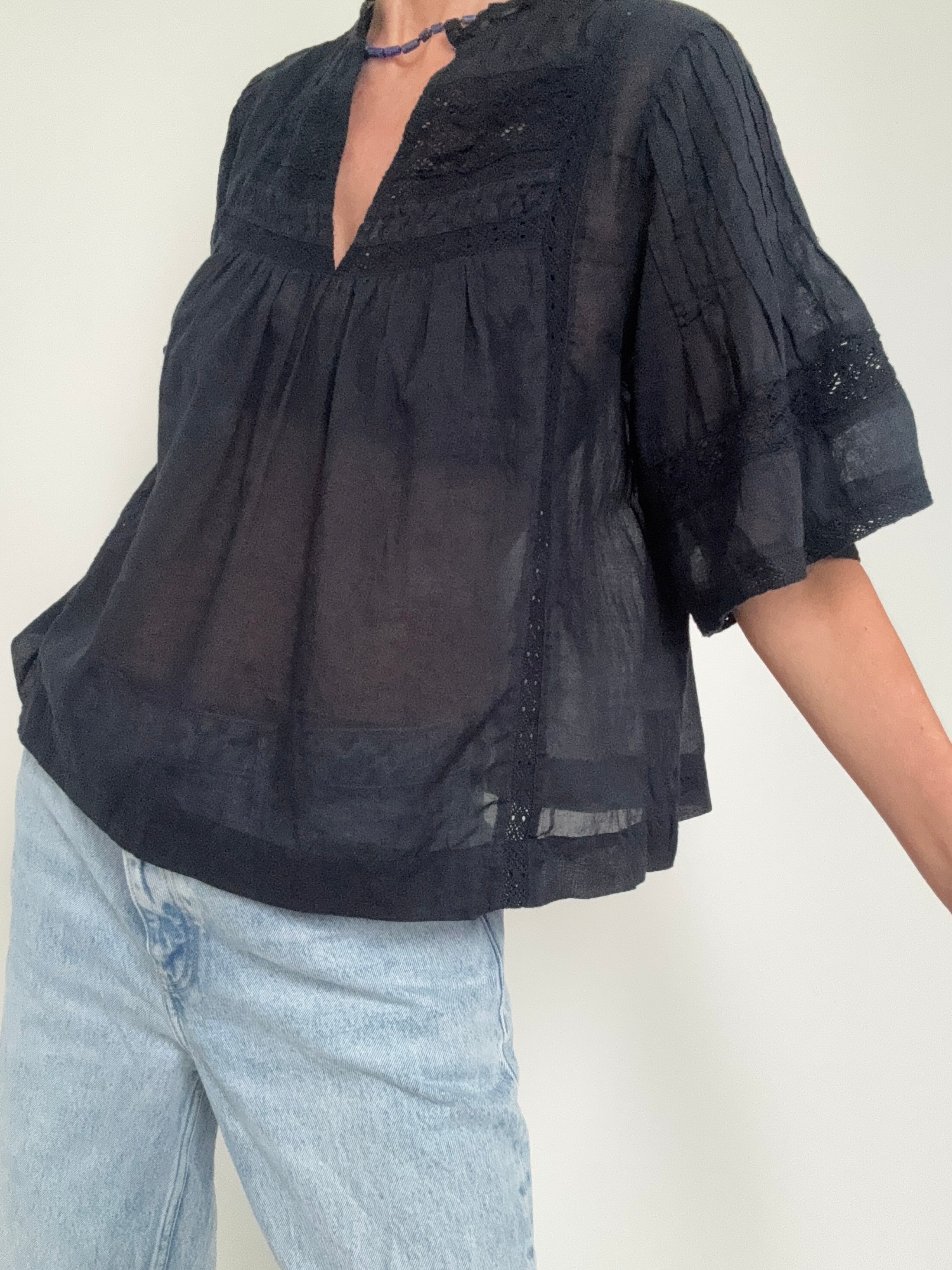 NEO NOIR Tops Siama S Voile Blouse Black