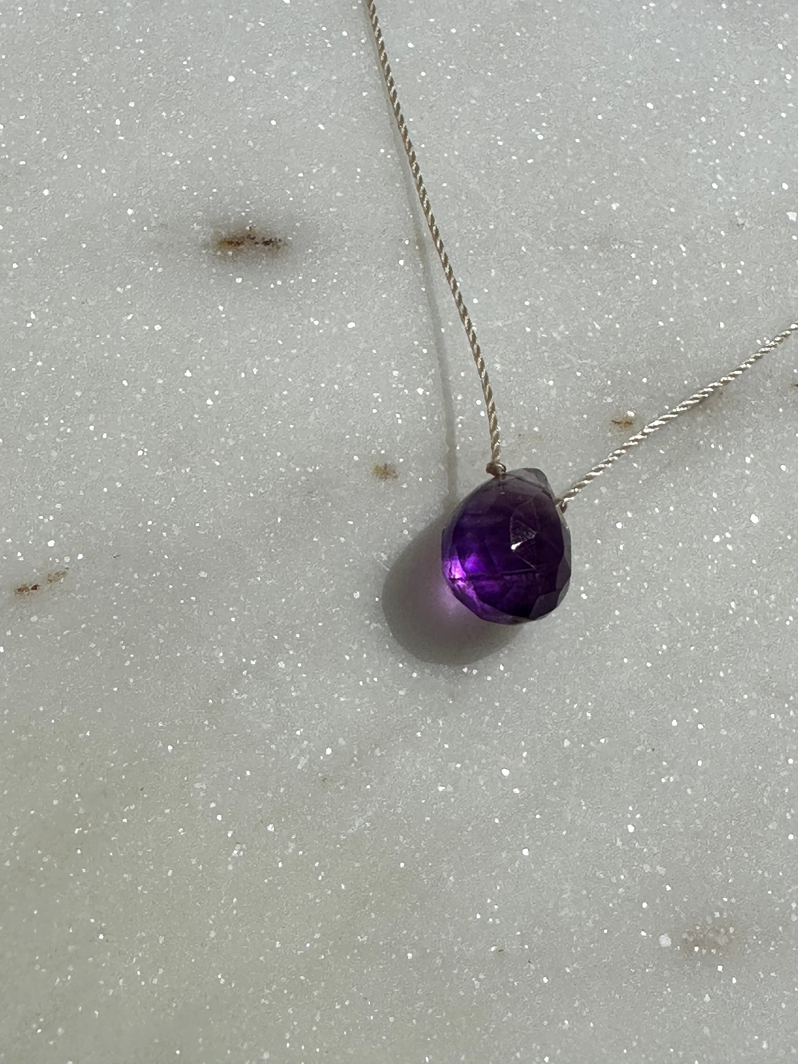 Not specified Necklaces Amethyst Drop Necklace