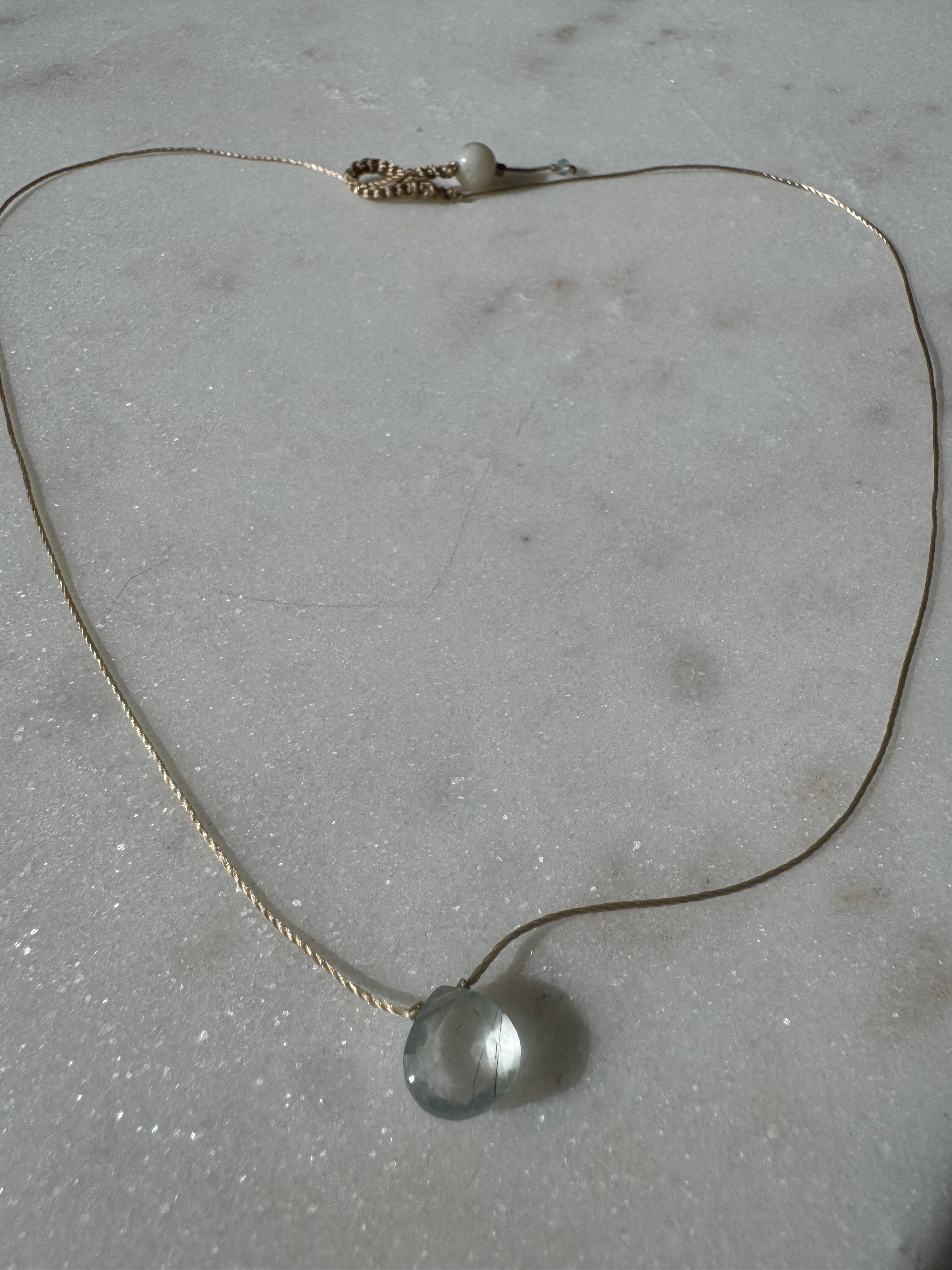 Not specified Necklaces Green Citrine Drop Necklace