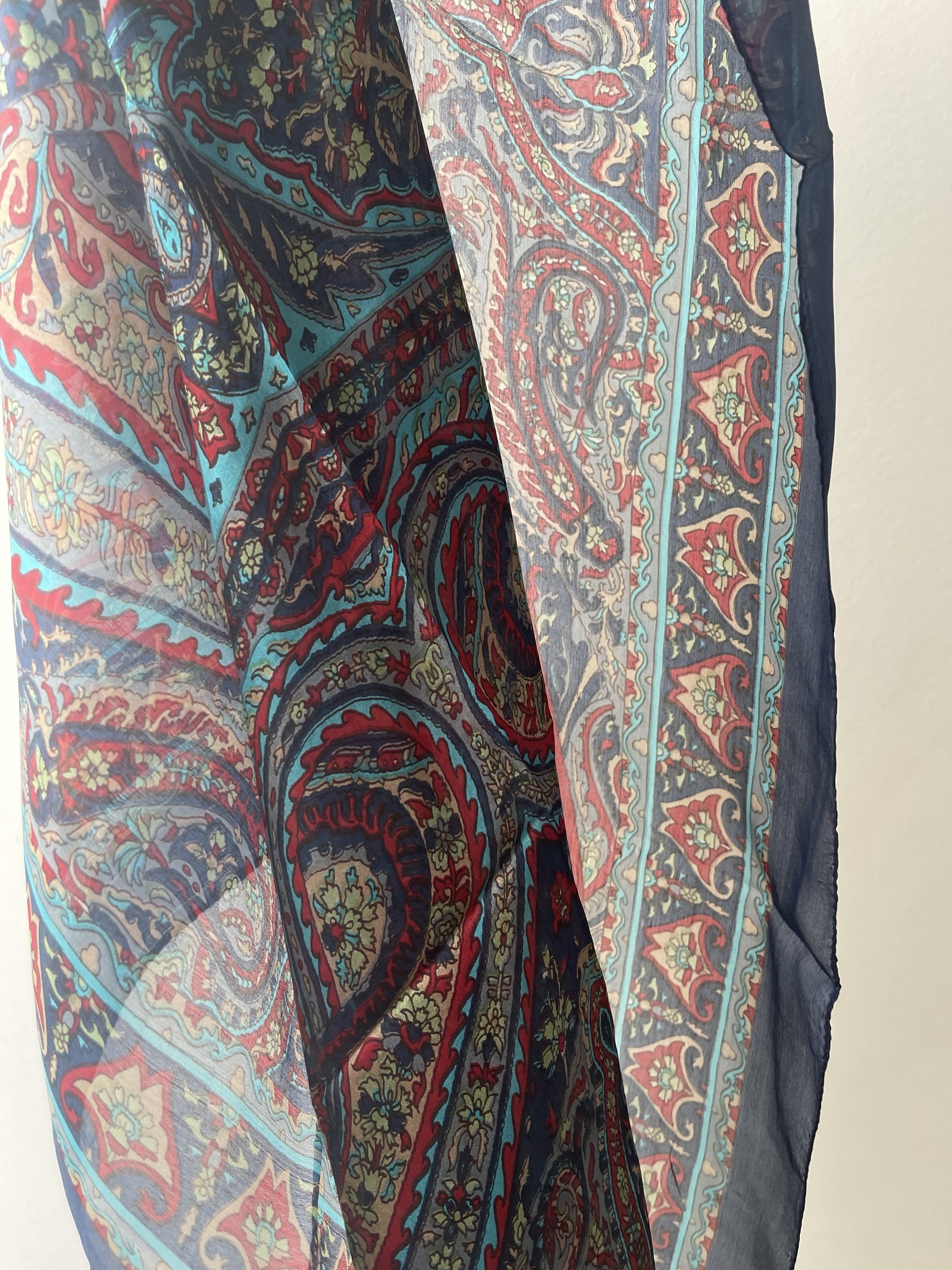 Classic Paisley Silk Scarf in Black | Scarves