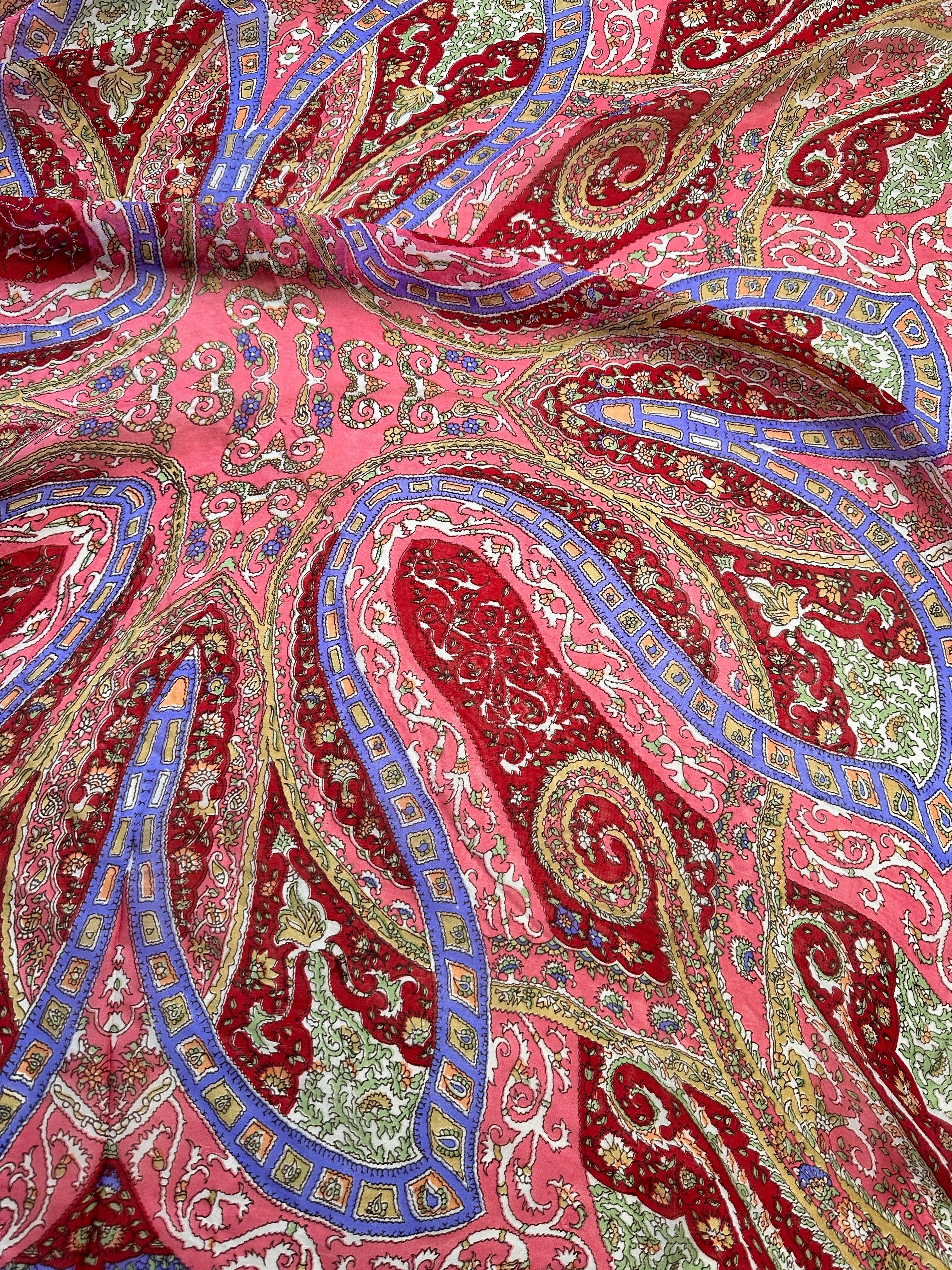 Not specified Scarves One Size Paisley Flower Silk Scarf Red