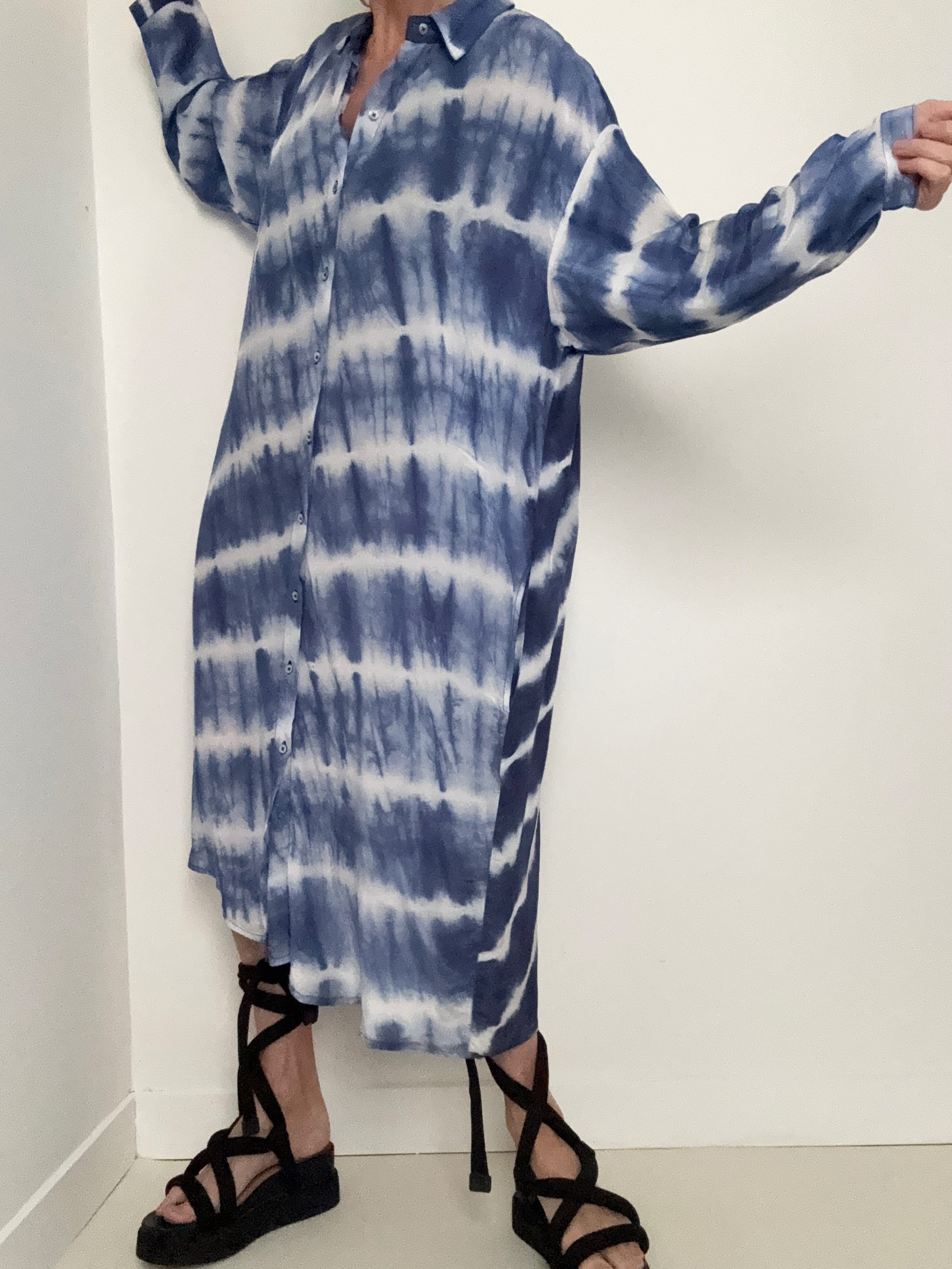 Nous Antwerp Dresses Florence Shirtdress Sky Blues