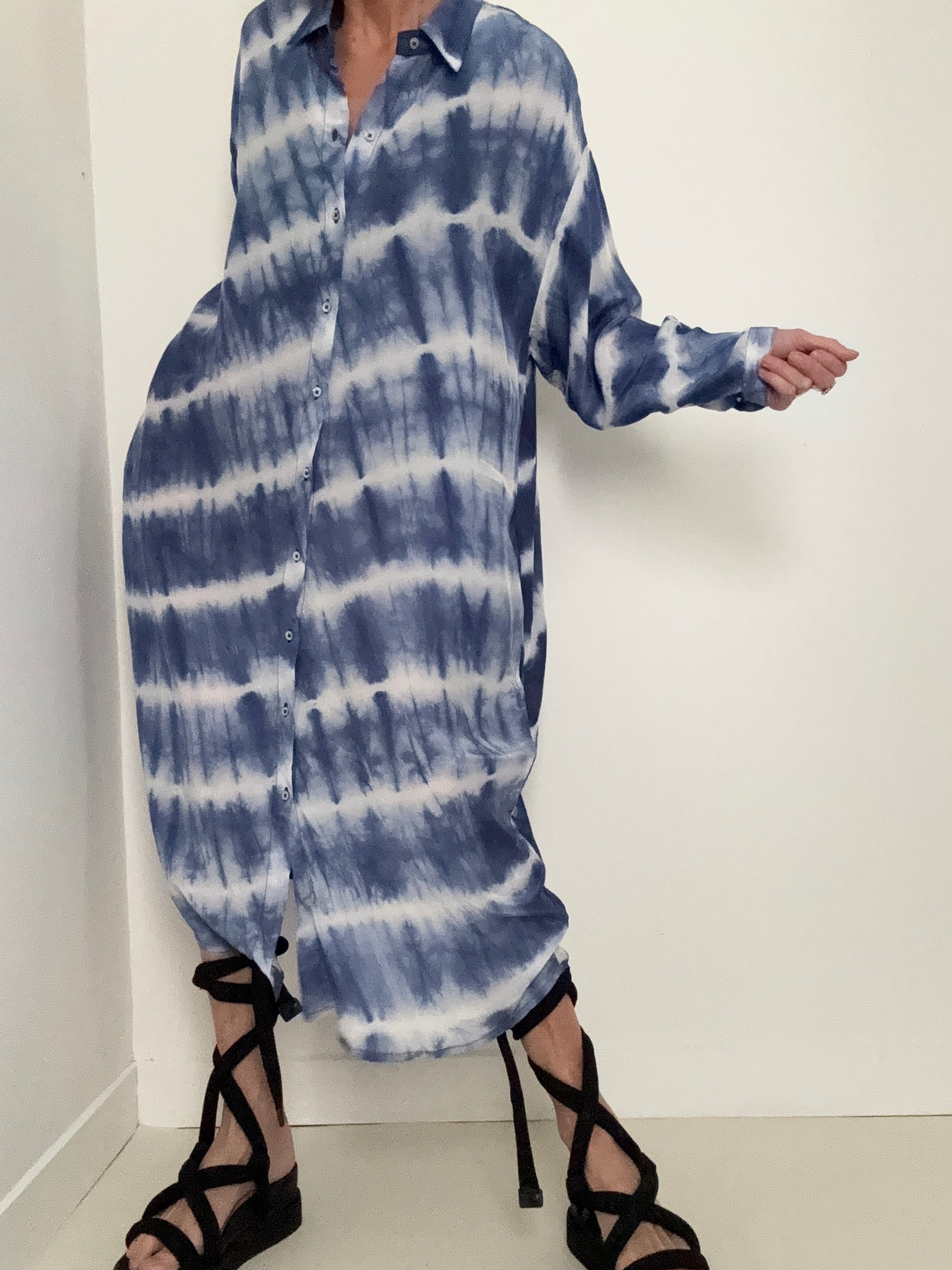 Nous Antwerp Dresses Florence Shirtdress Sky Blues