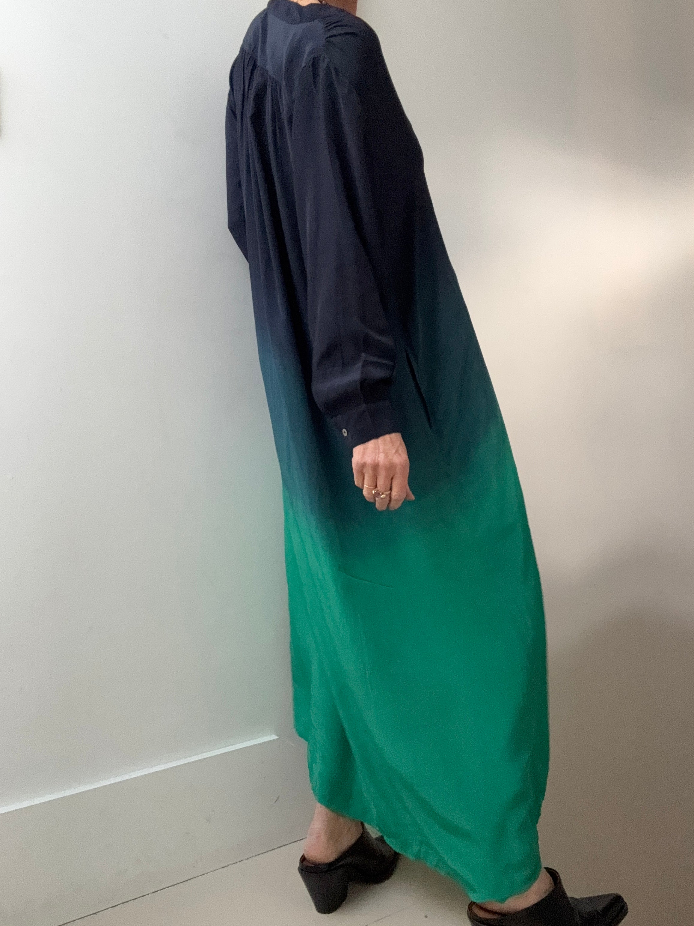 Nous Antwerp Dresses Morgan Dress Navy Green Ombre