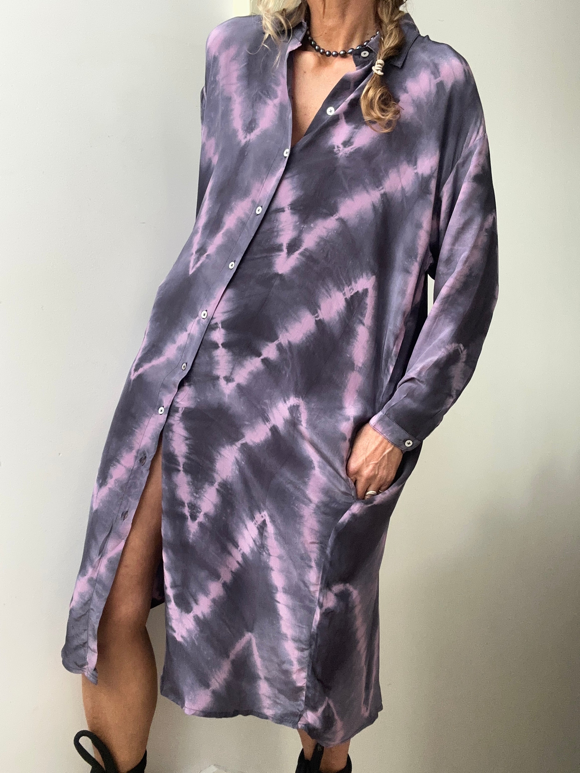 Nous Antwerp Florence Shirtdress Purple | Dresses