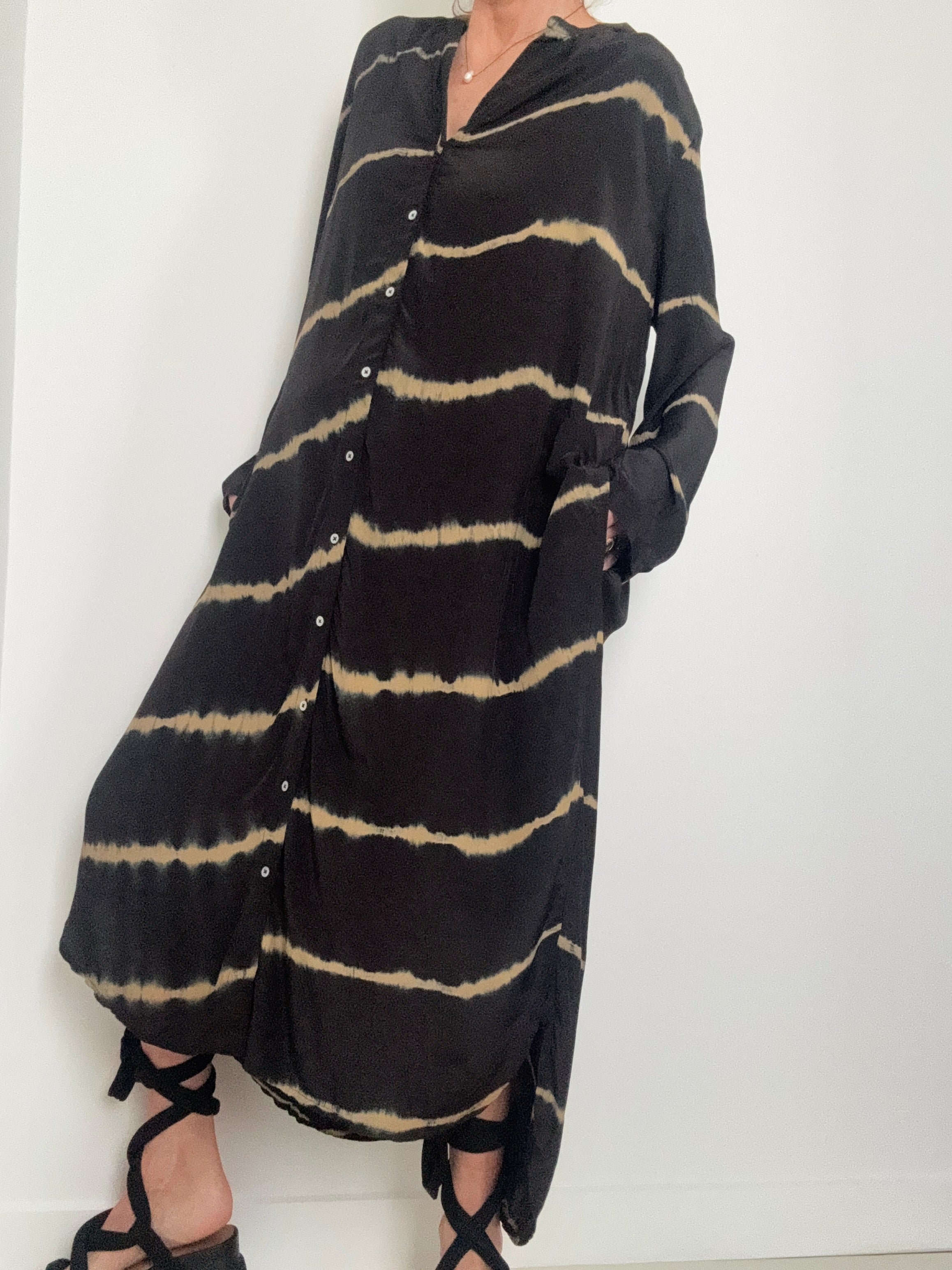 Nous Antwerp Dresses Nous Antwerp Lea Dress Black Latte