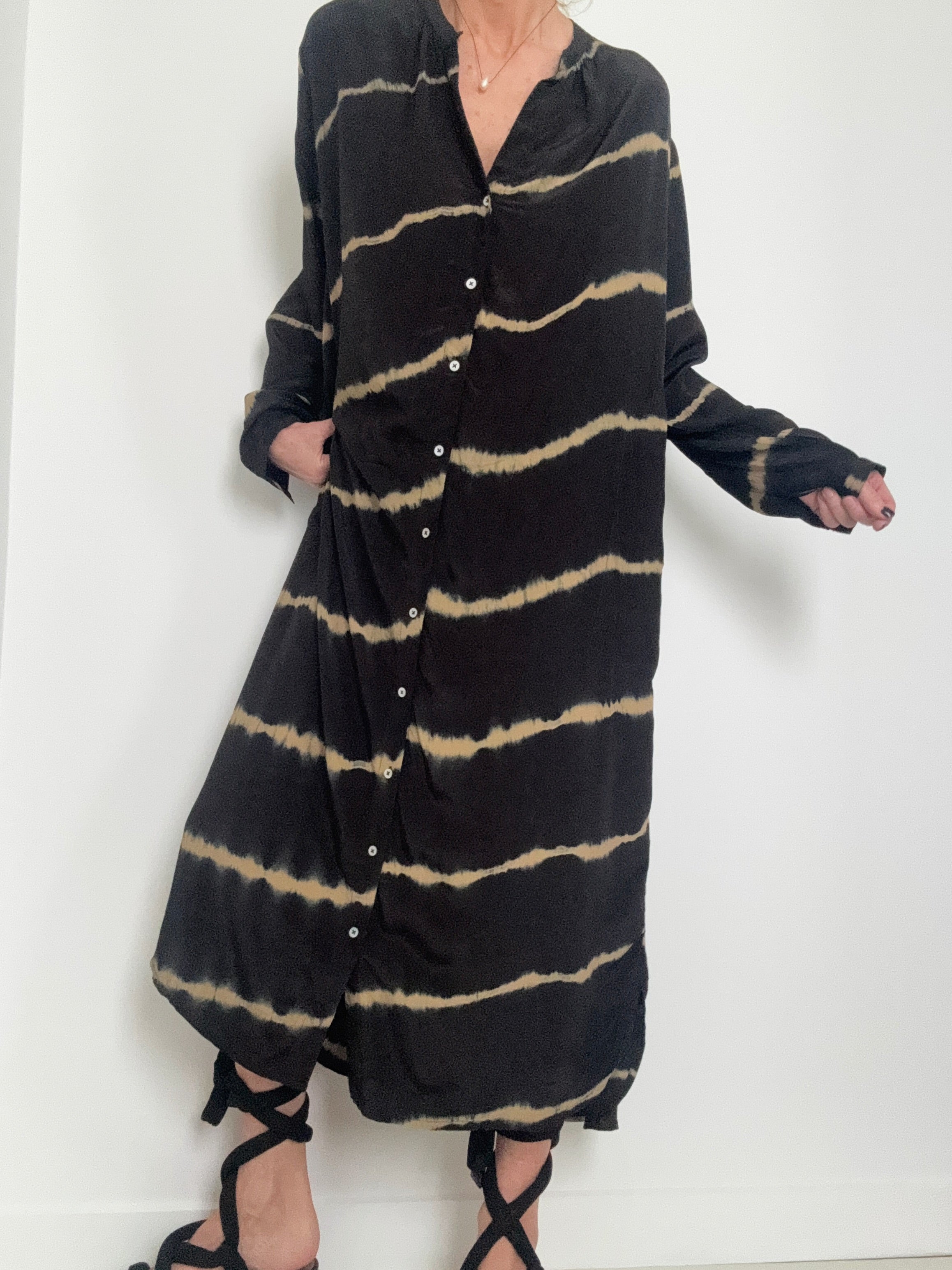 Nous Antwerp Dresses Nous Antwerp Lea Dress Black Latte