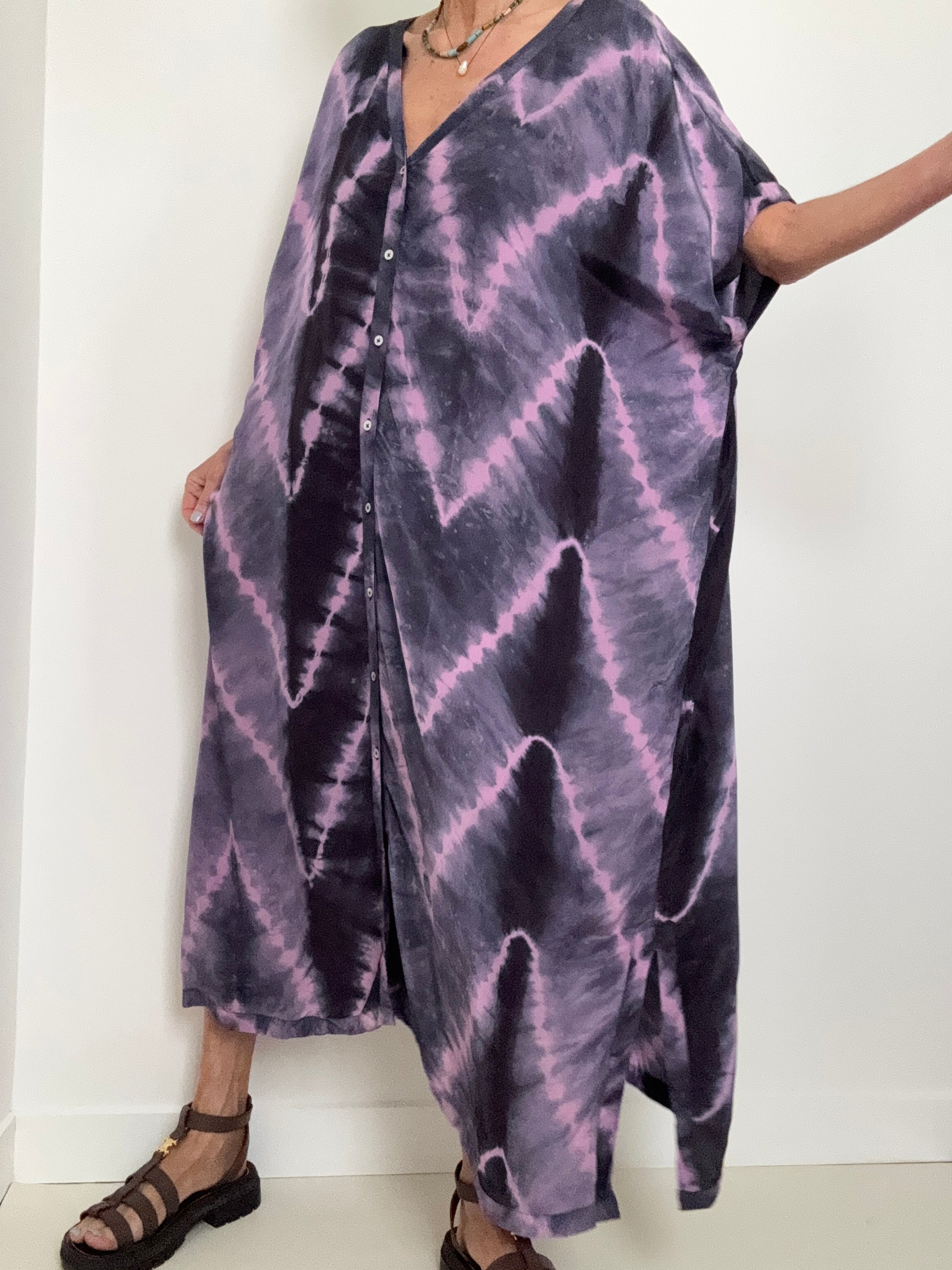 Nous Antwerp Dresses Nous Antwerp Sam Kaftan Dress Purple