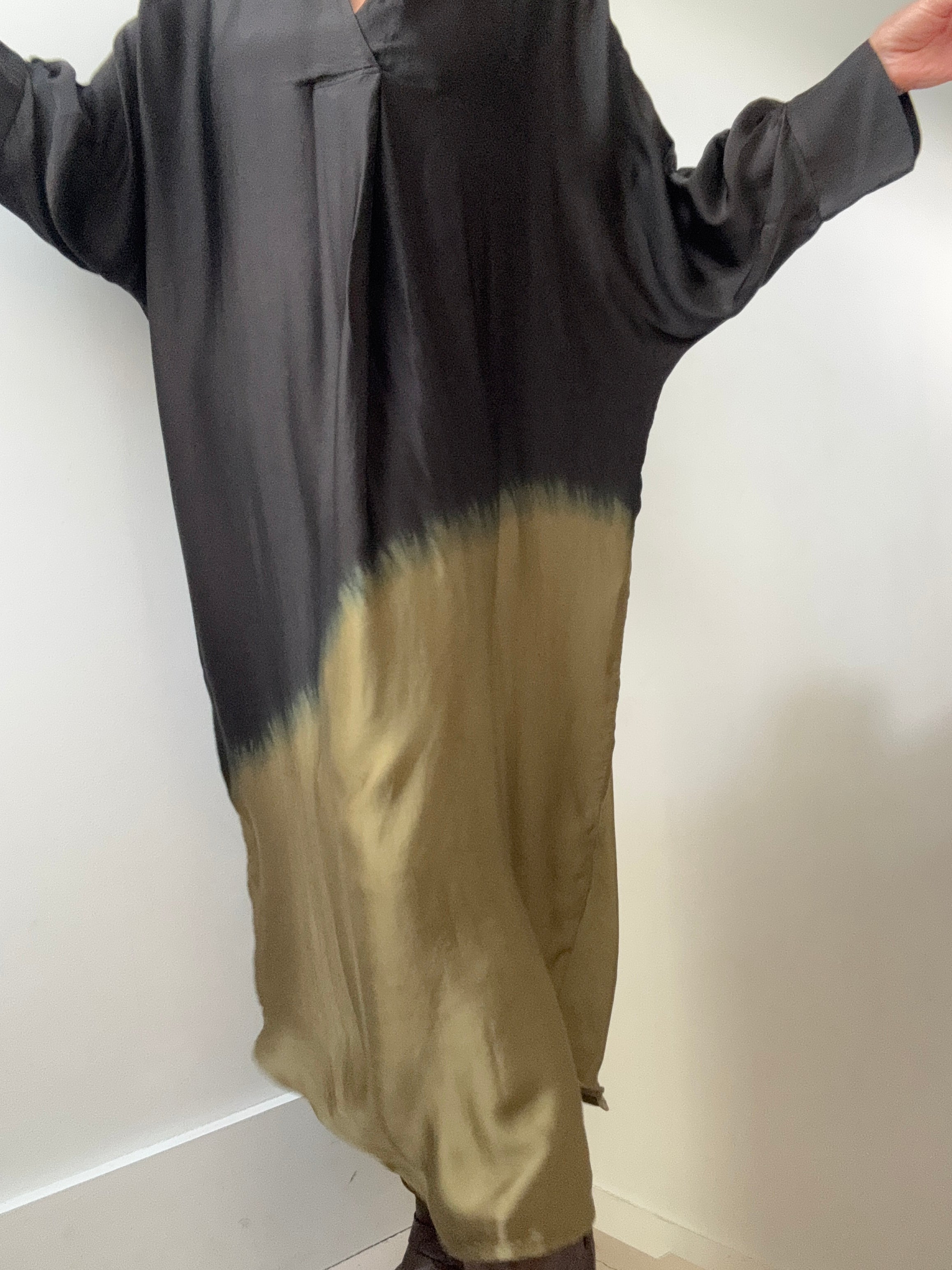 Nous Antwerp Dresses Ombre Erika Dress Khaki Green